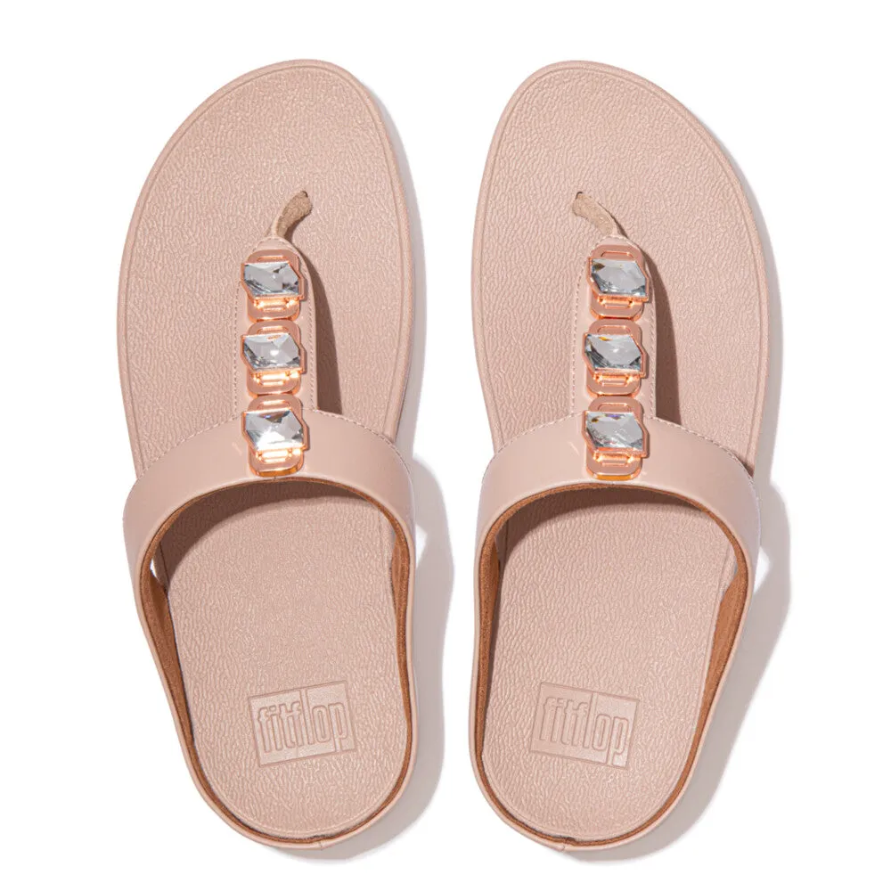 รองเท้าแตะแบบหูหนีบ ผู้หญิง รุ่น FINO CRYSTAL LOCK TOE-POST SANDALS