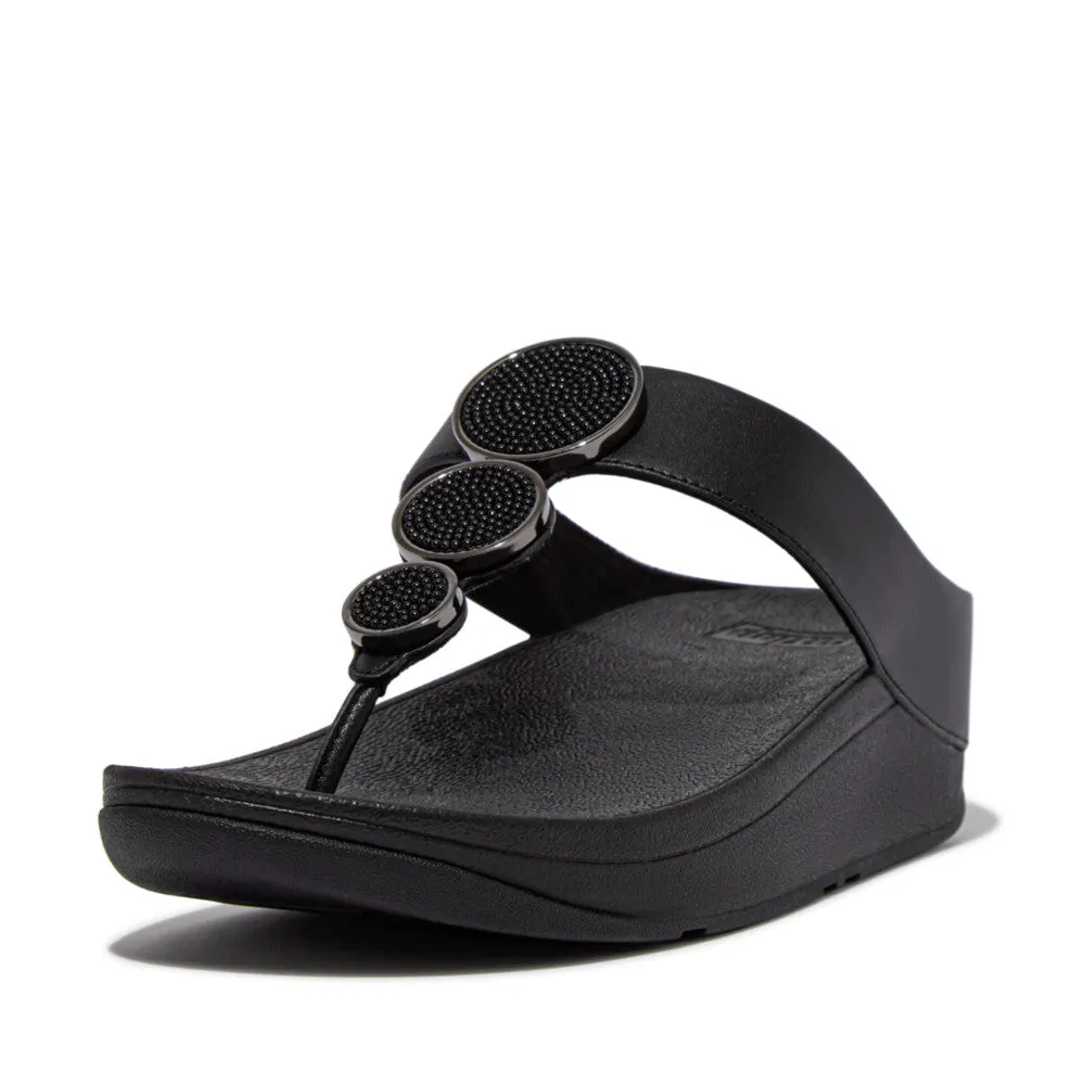 รองเท้าแตะแบบหูหนีบ ผู้หญิง รุ่น HALO BEAD-CIRCLE LEATHER TOE-POST SANDALS