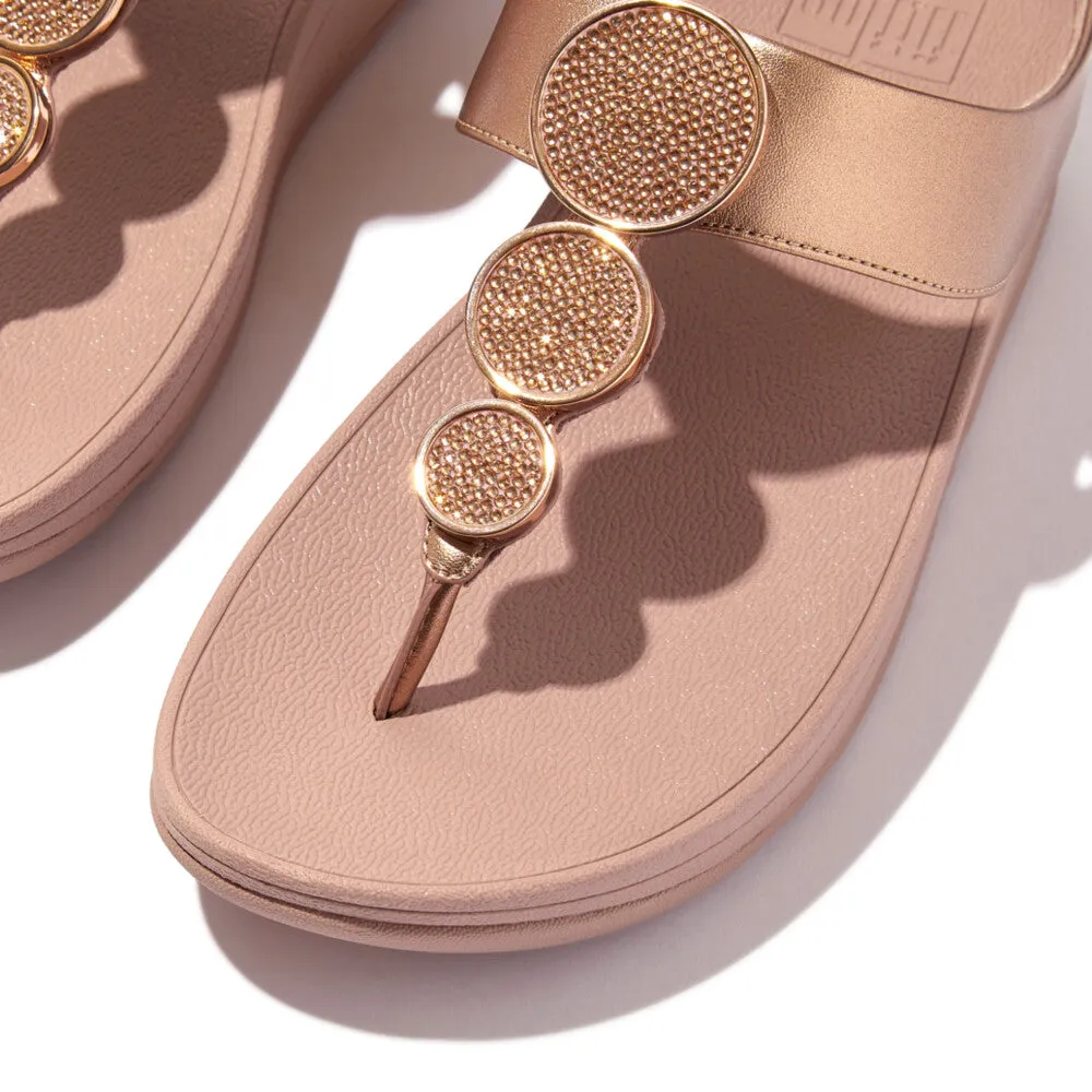 รองเท้าแตะแบบหูหนีบ ผู้หญิง รุ่น HALO BEAD-CIRCLE METALLIC TOE-POST SANDALS