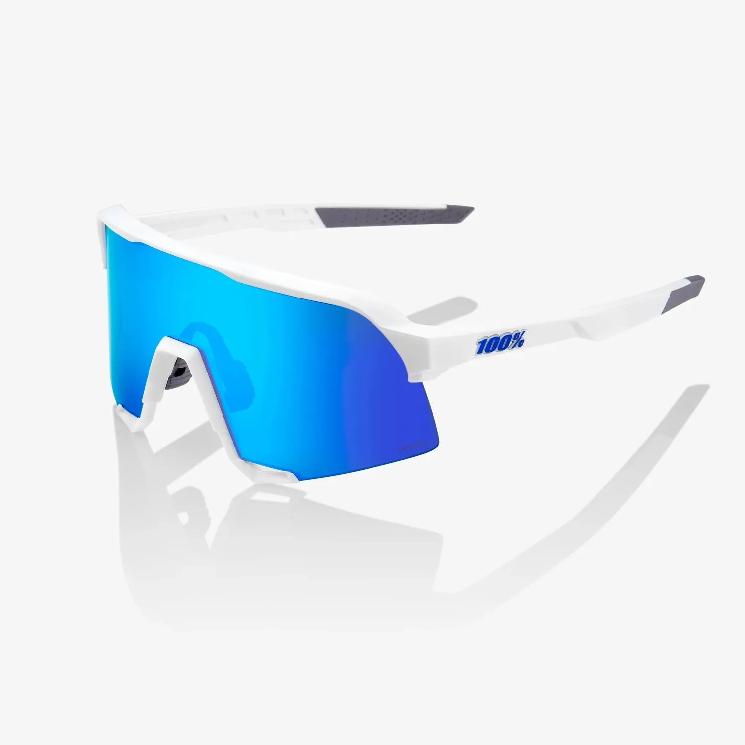 100% S3 Matte White HiPER Blue Multilayer Mirror Lens