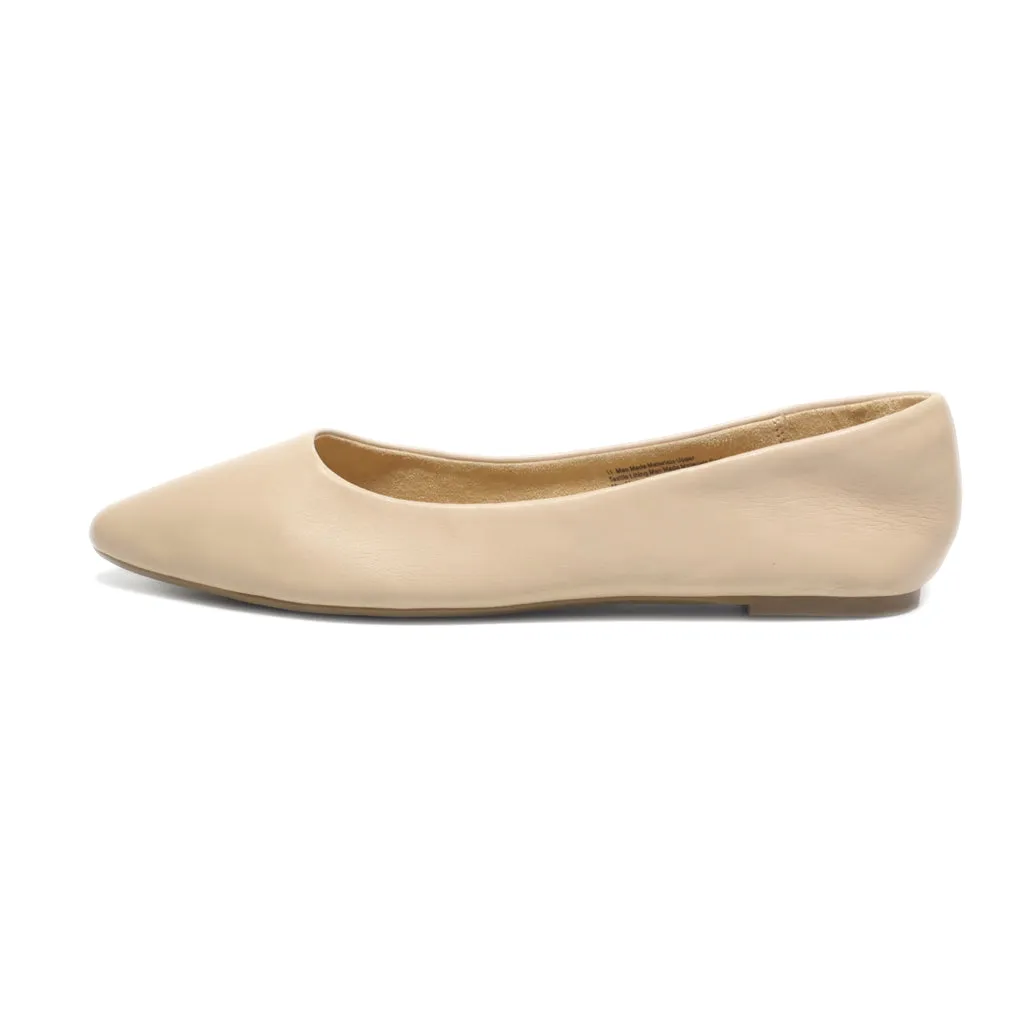 A New Day Ballerinas Leather Beige Colour For Women