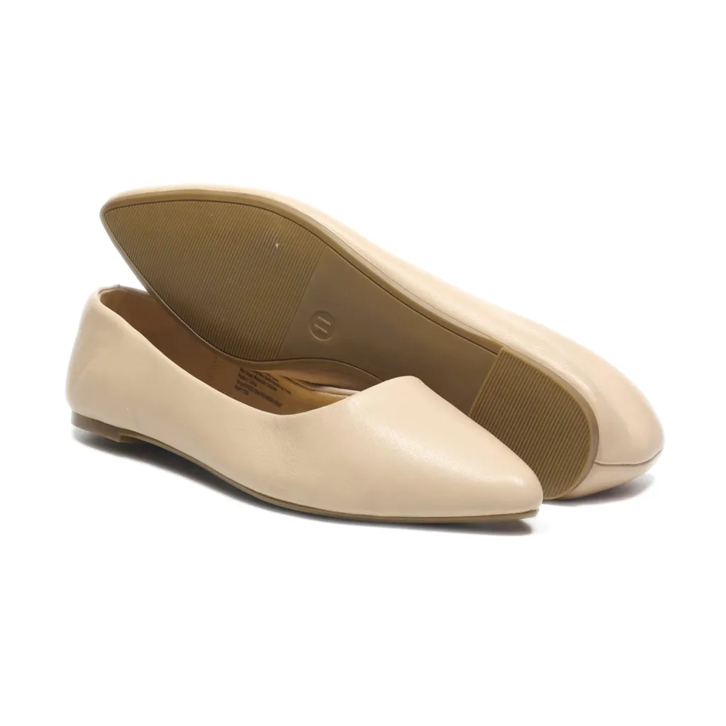 A New Day Ballerinas Leather Beige Colour For Women