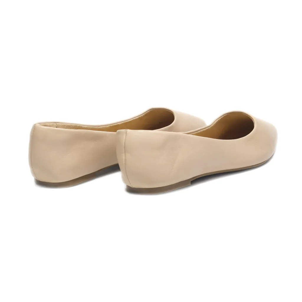 A New Day Ballerinas Leather Beige Colour For Women