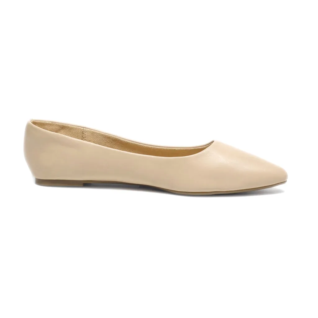 A New Day Ballerinas Leather Beige Colour For Women