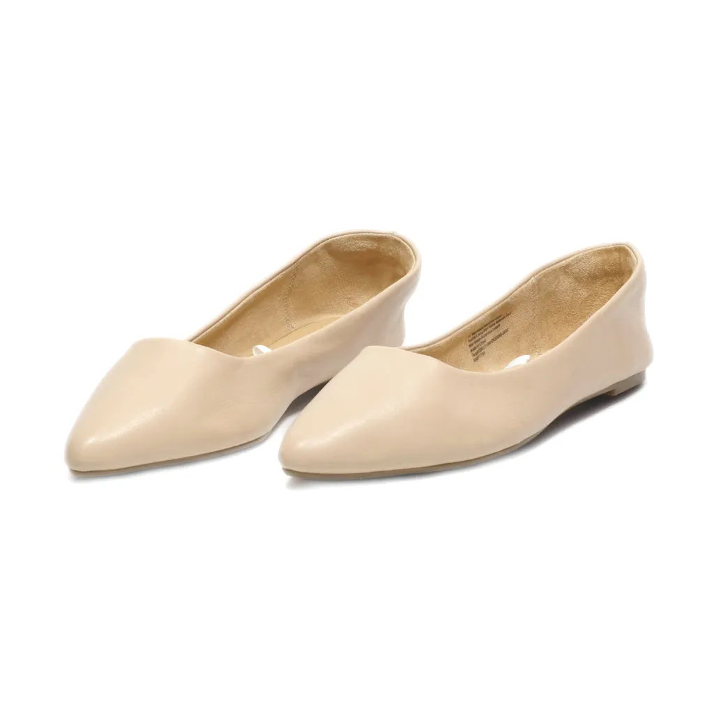 A New Day Ballerinas Leather Beige Colour For Women