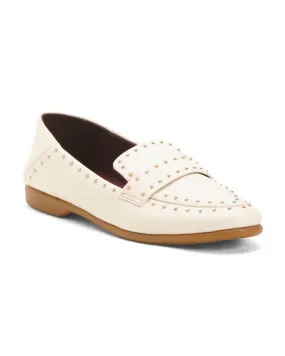 AEROSOLES Leather Beatrix Studded Comfort Flats