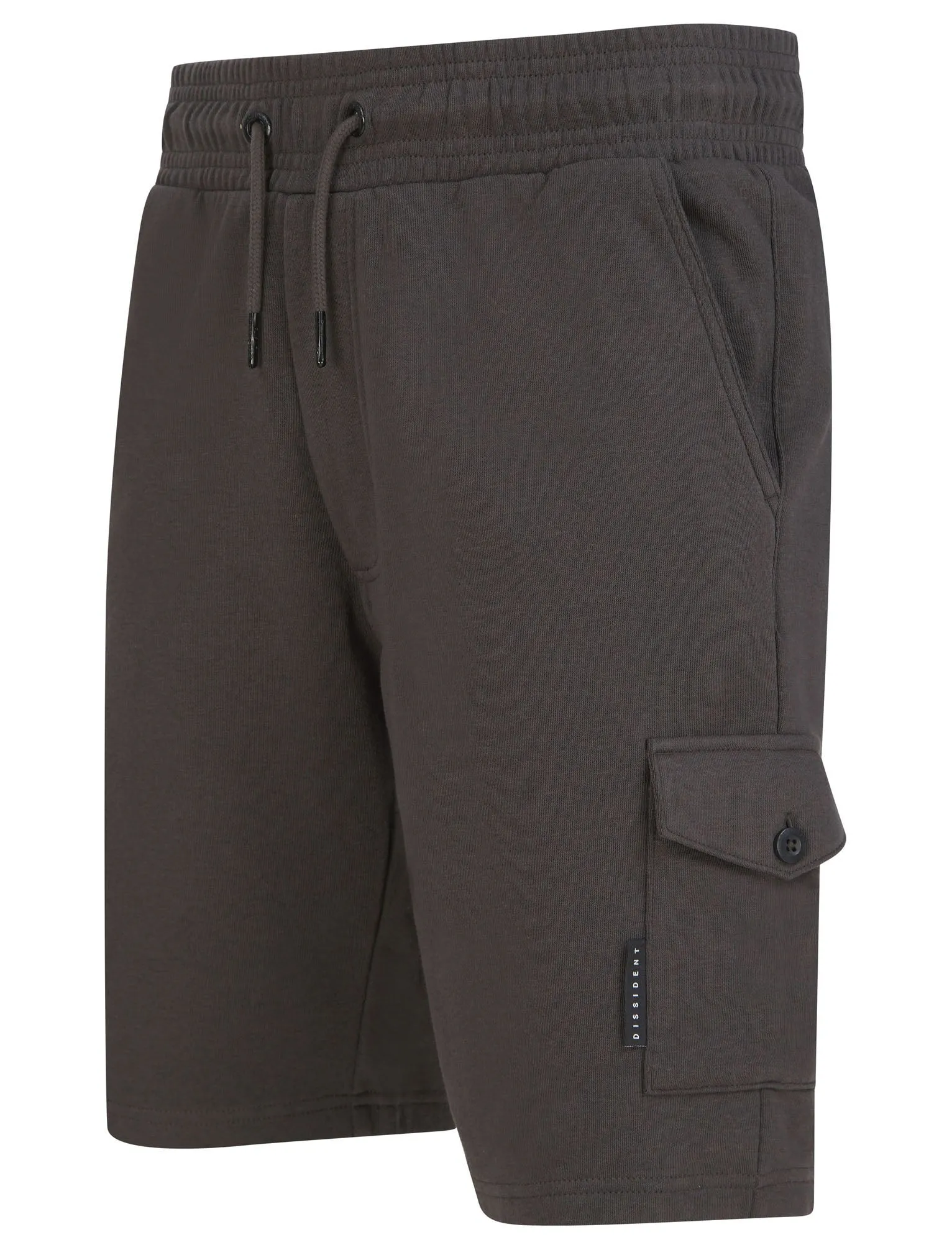 Aidan Brushback Fleece Cargo Jogger Shorts in Asphalt Grey  - Dissident