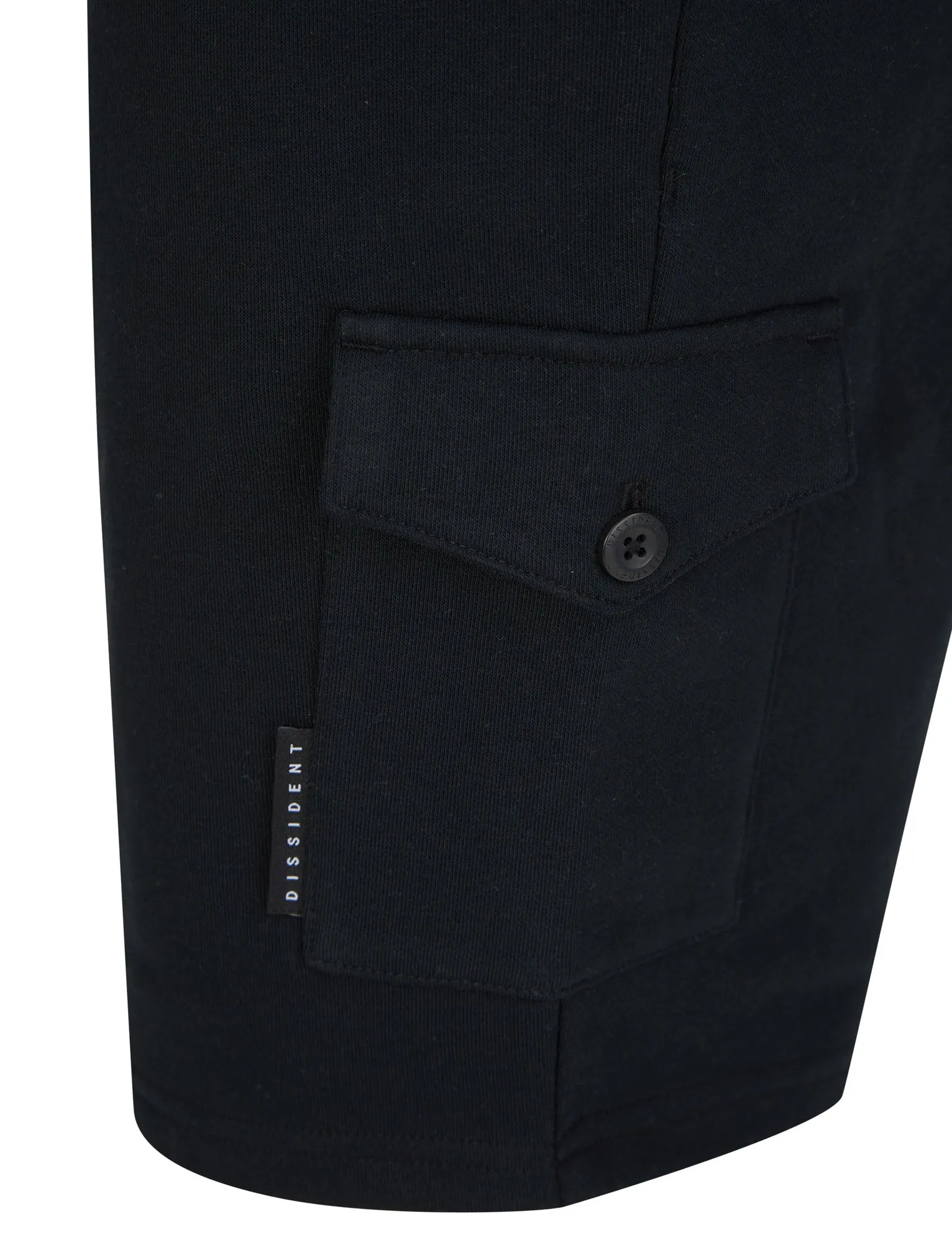 Aidan Brushback Fleece Cargo Jogger Shorts in Jet Black  - Dissident