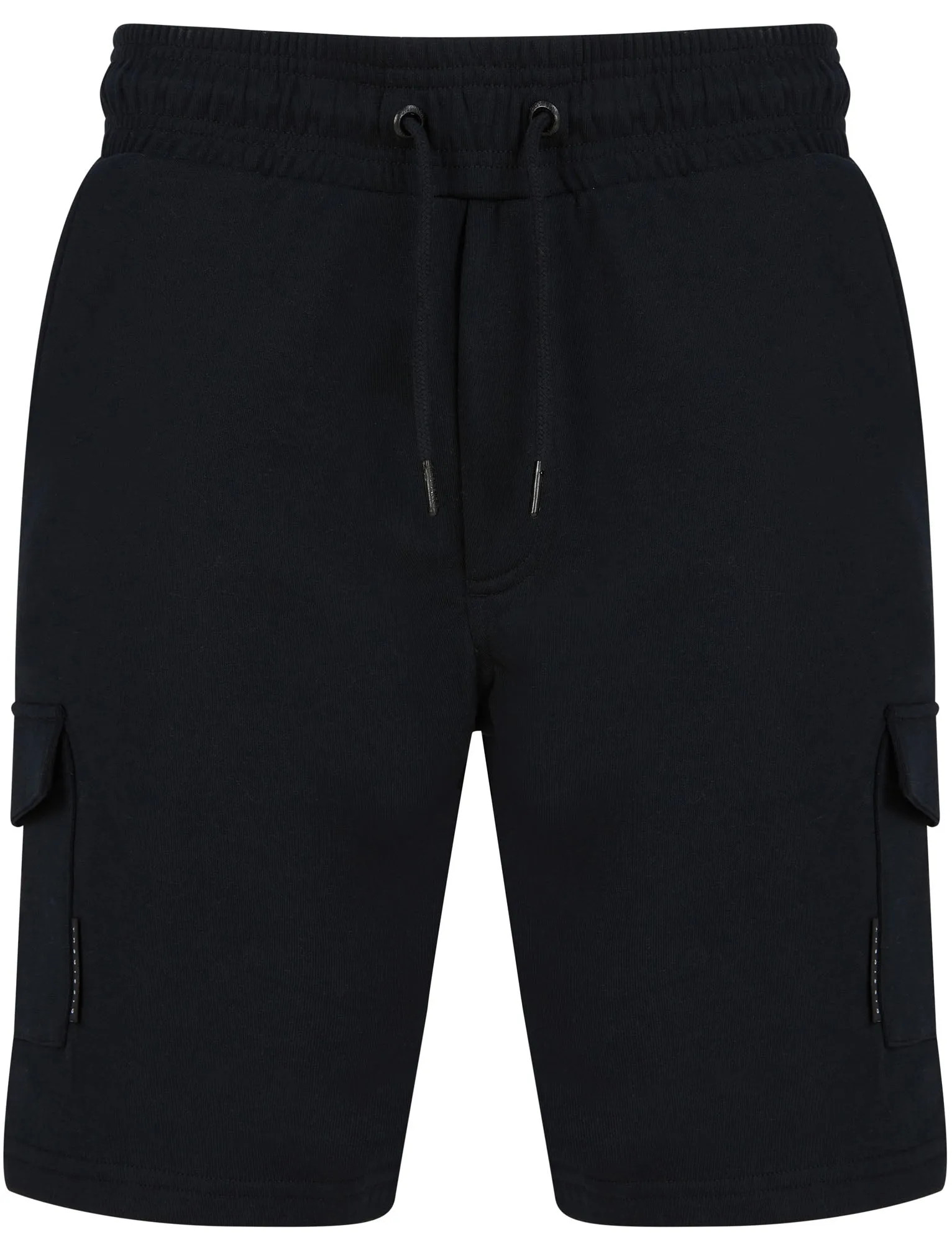 Aidan Brushback Fleece Cargo Jogger Shorts in Jet Black  - Dissident