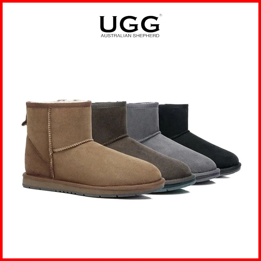 Australian Shepherd Premium Sheepskin Unisex UGG Boots Mini Classic Water Resistant