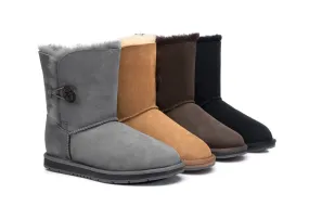 Australian Shepherd Sheepskin UGG Boots Short Button Water Resistant