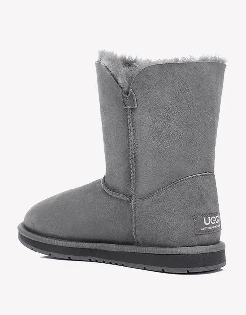 Australian Shepherd Sheepskin UGG Boots Short Button Water Resistant