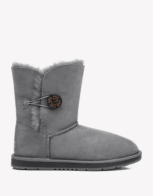 Australian Shepherd Sheepskin UGG Boots Short Button Water Resistant