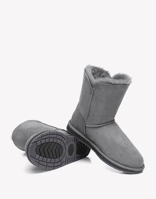 Australian Shepherd Sheepskin UGG Boots Short Button Water Resistant