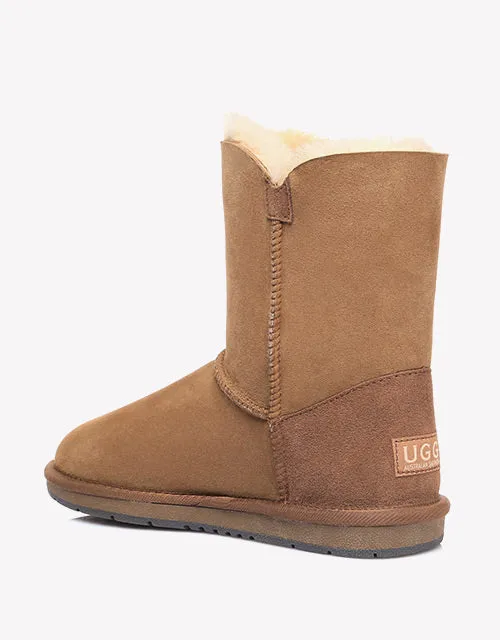 Australian Shepherd Sheepskin UGG Boots Short Button Water Resistant