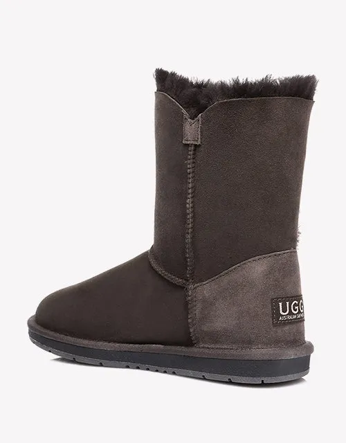 Australian Shepherd Sheepskin UGG Boots Short Button Water Resistant