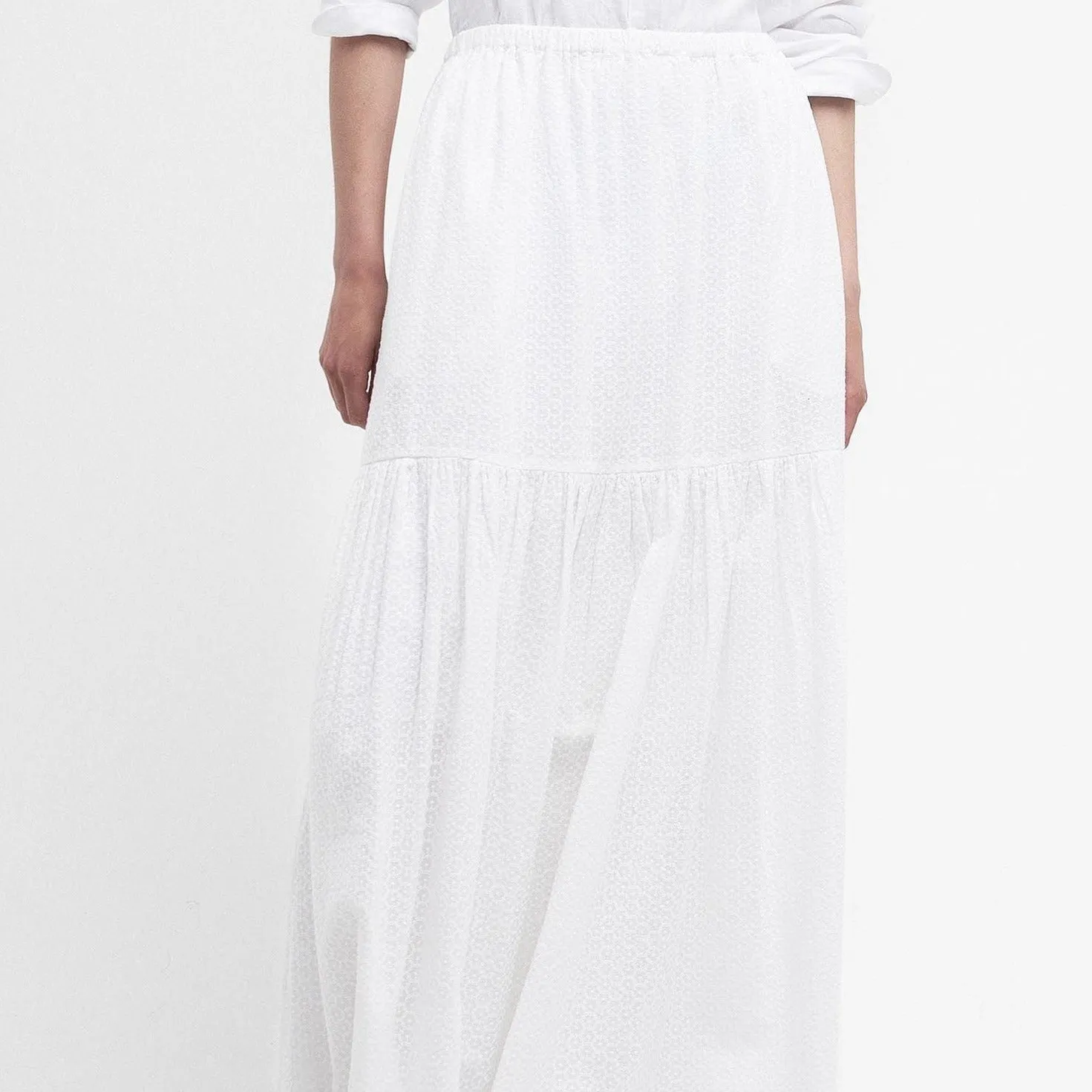 Barbour Kelley Midi Skirt in White