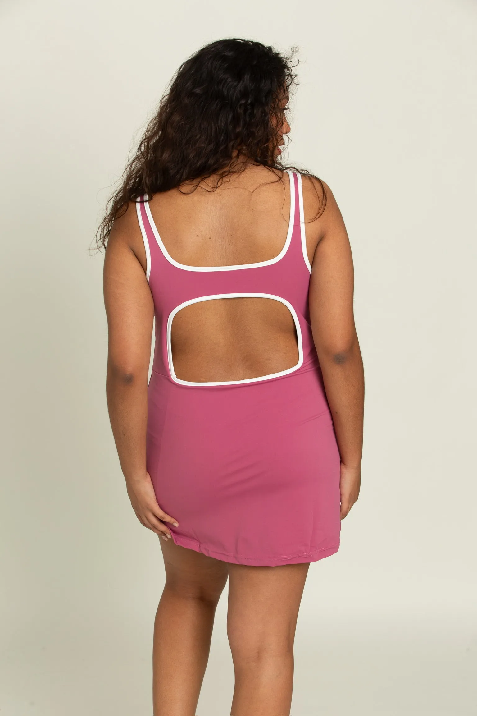 Berry Open Back Active Dress