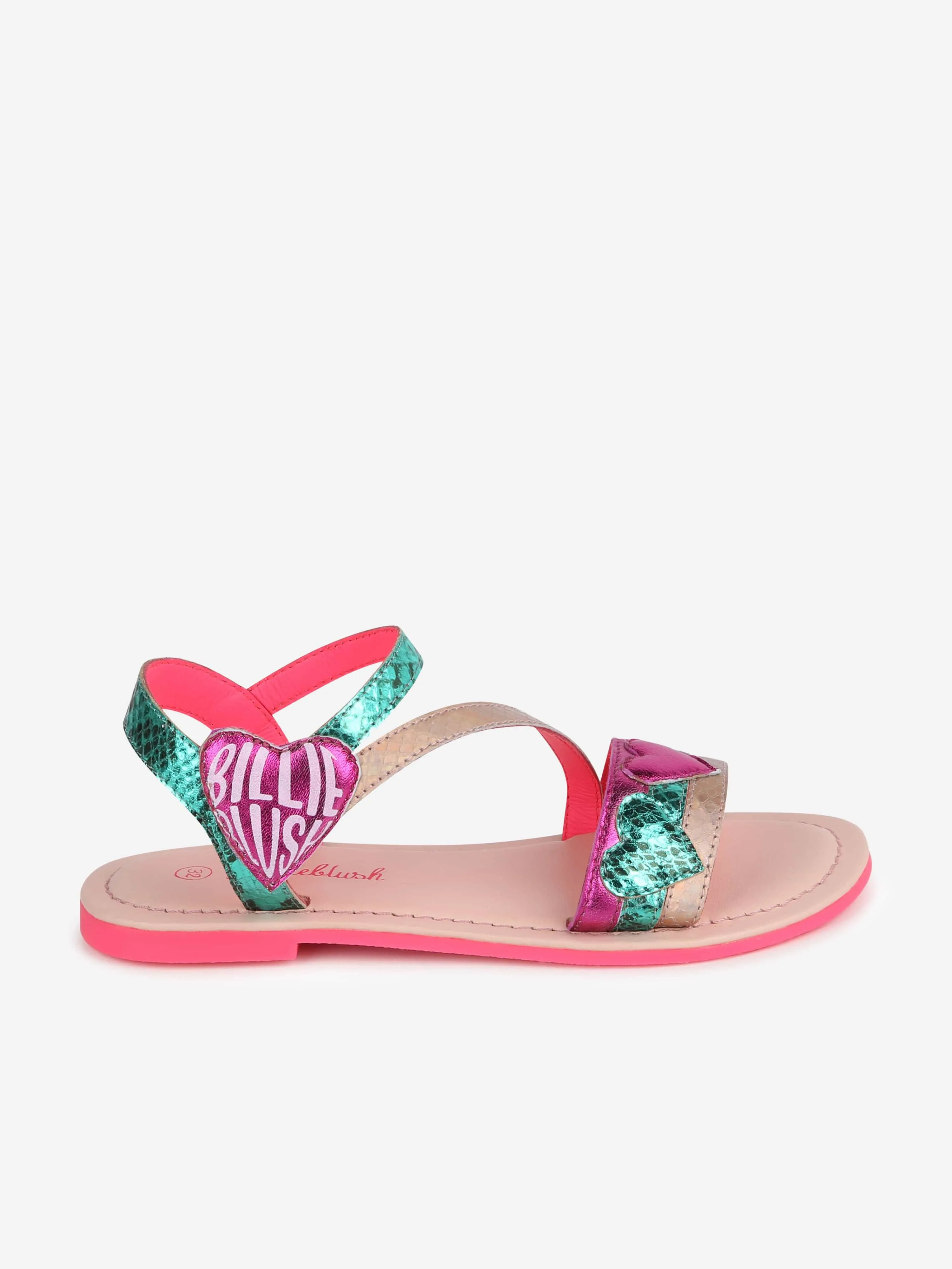 Billieblush Girls Leather Heart Sandals in Multicolour