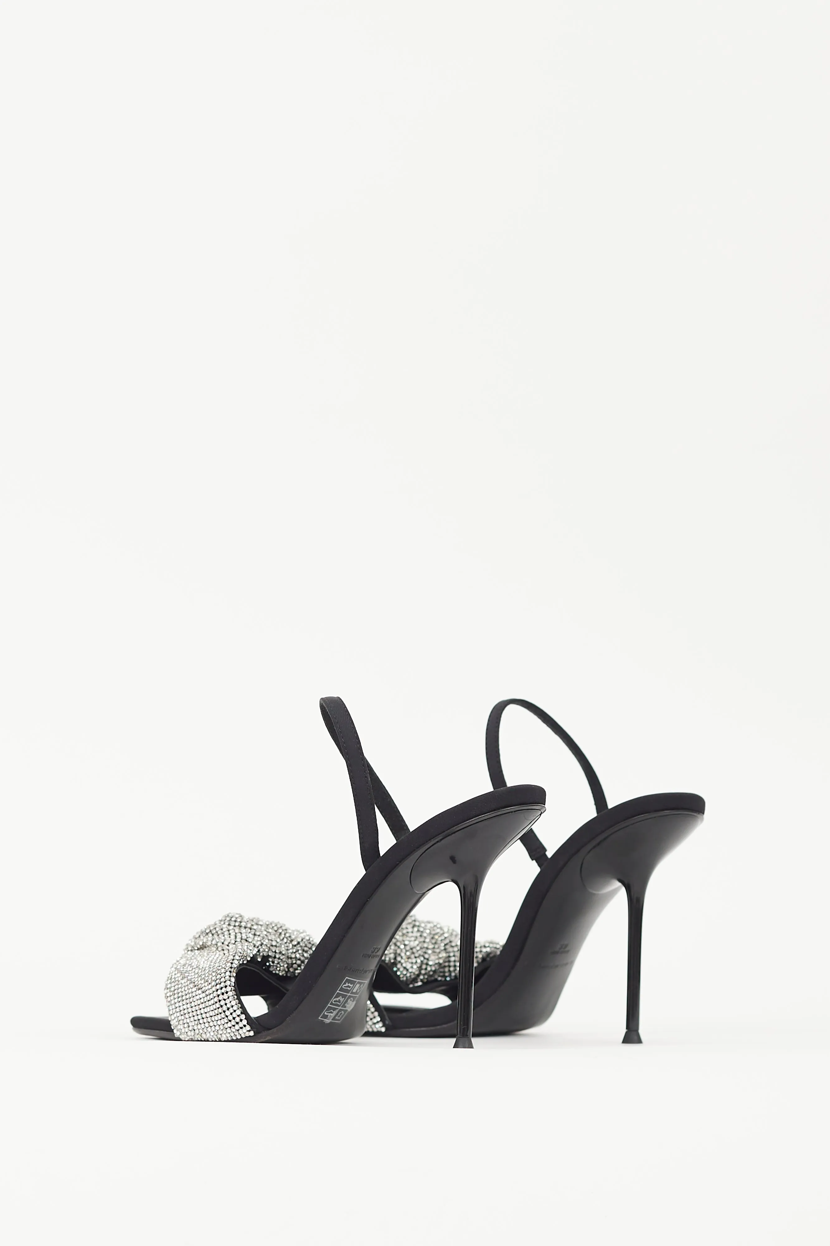 Black & Silver Julie Crystal Sandal