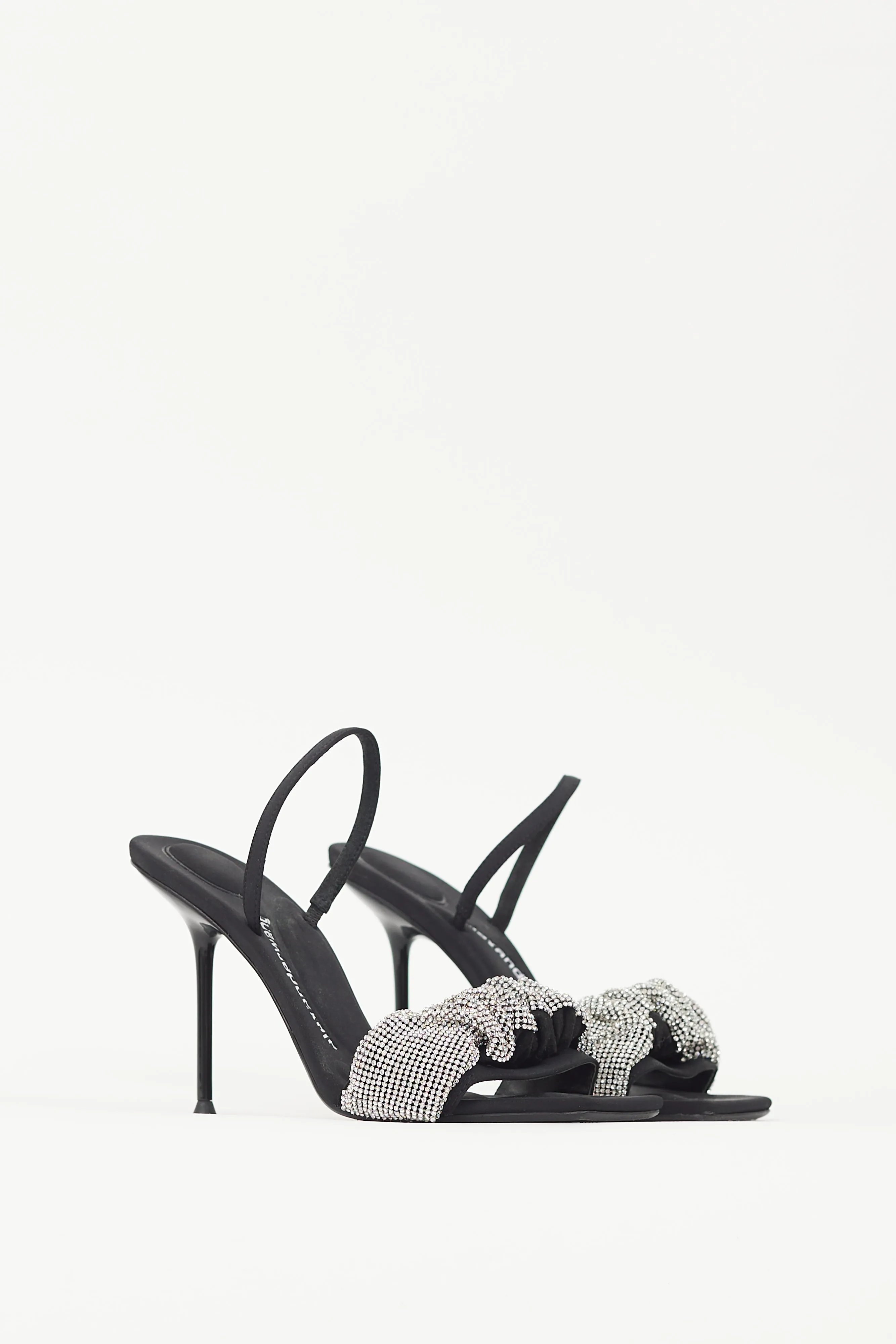 Black & Silver Julie Crystal Sandal