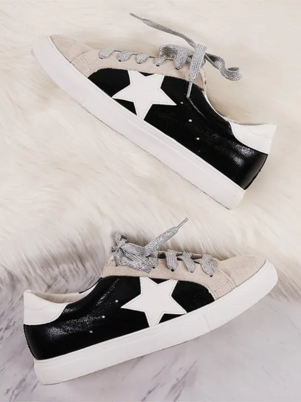 Black Metallic Star Sneaker