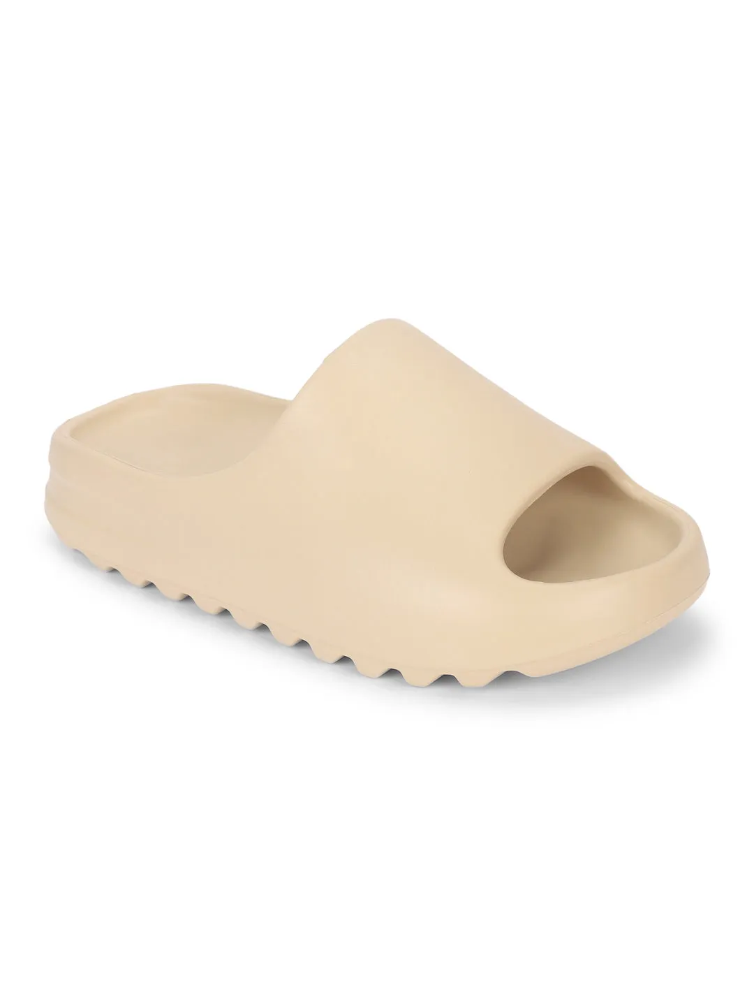 Bone PU Open Toe Slip Ons (TC-RS3091-BON)