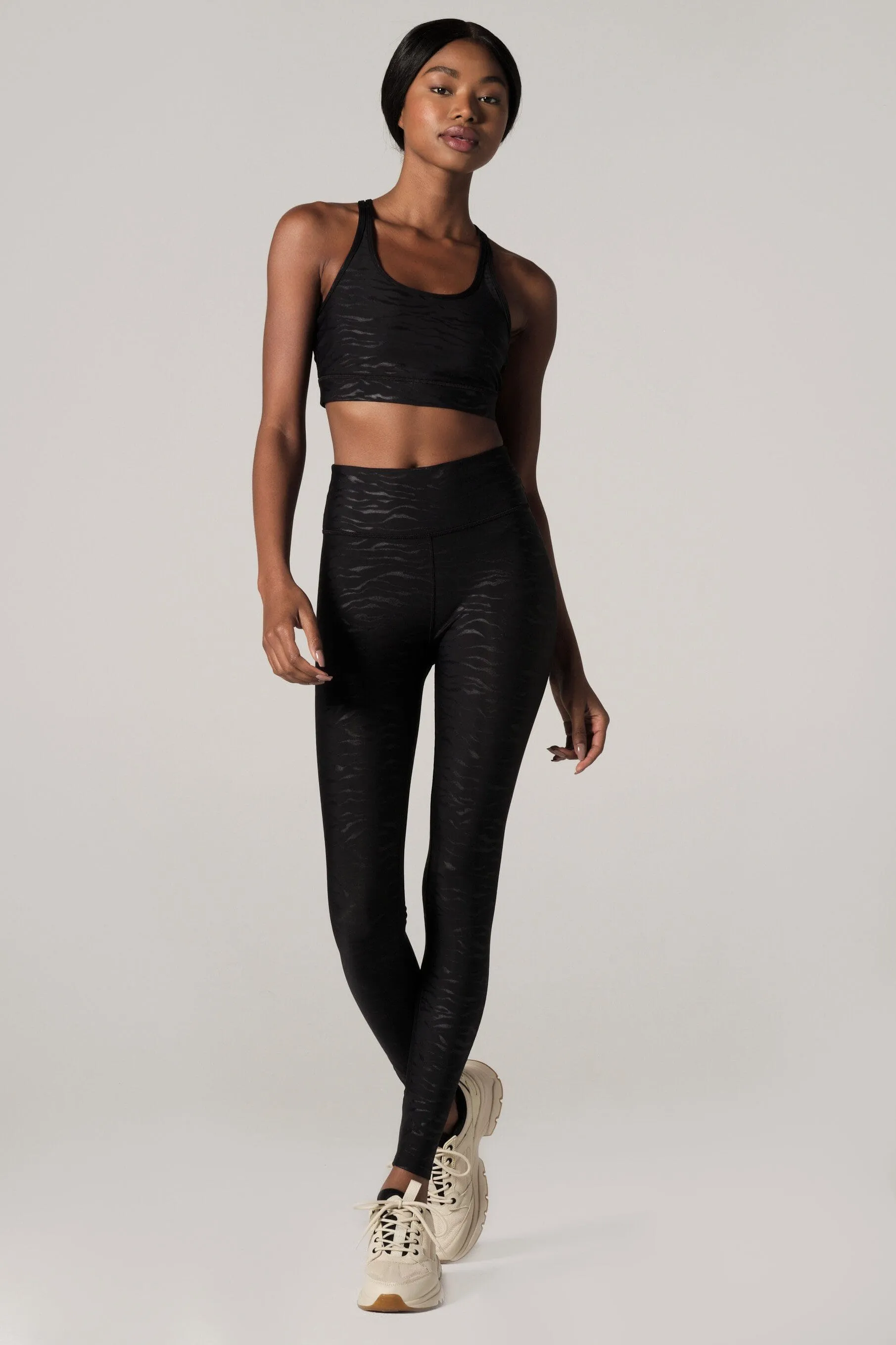 Bowie High Waist Leggings Tiger Emboss Black