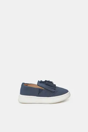 Boys Navy Tassel Sneakers