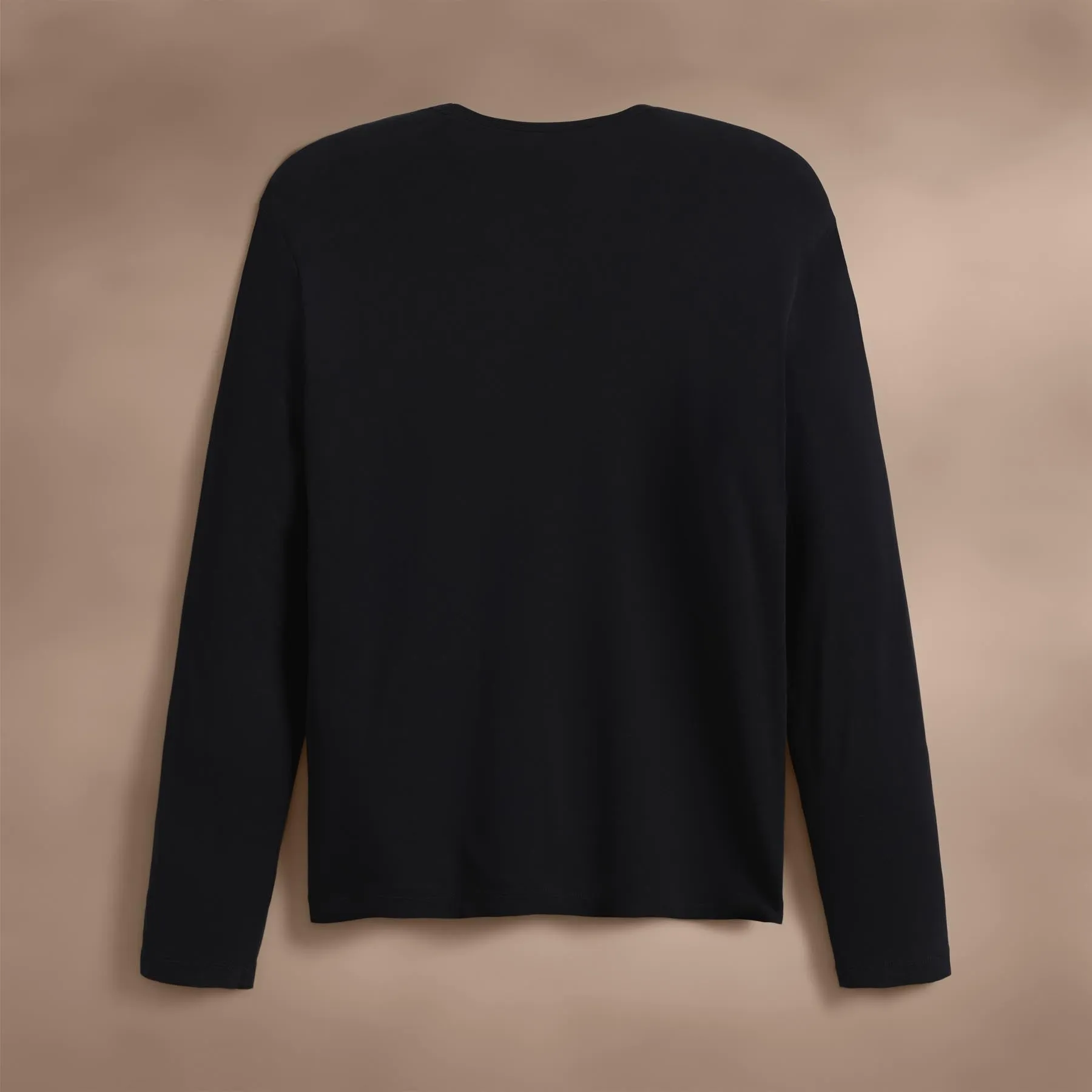 Brushed Lotus Long Sleeve Crew - Black