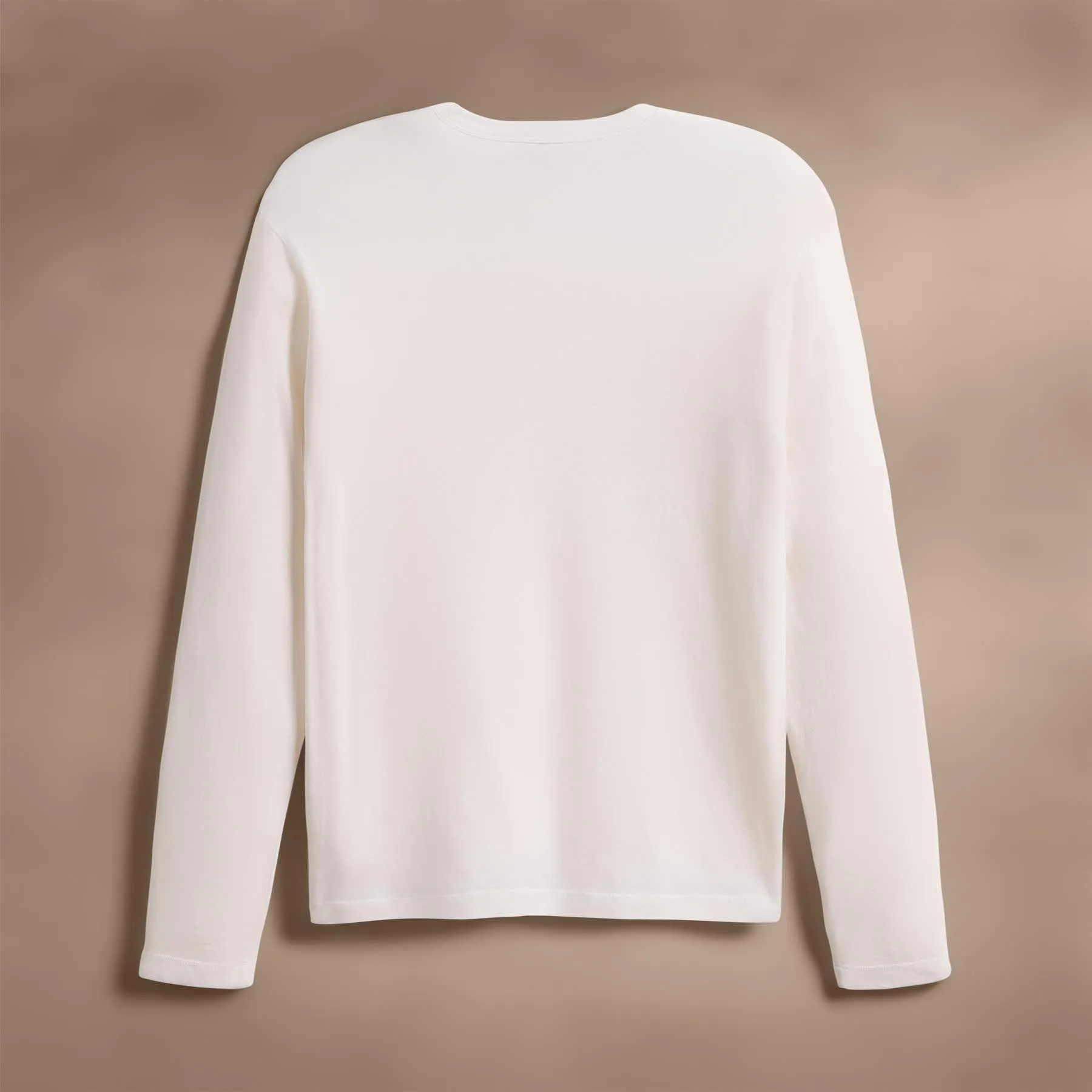 Brushed Lotus Long Sleeve Crew - White