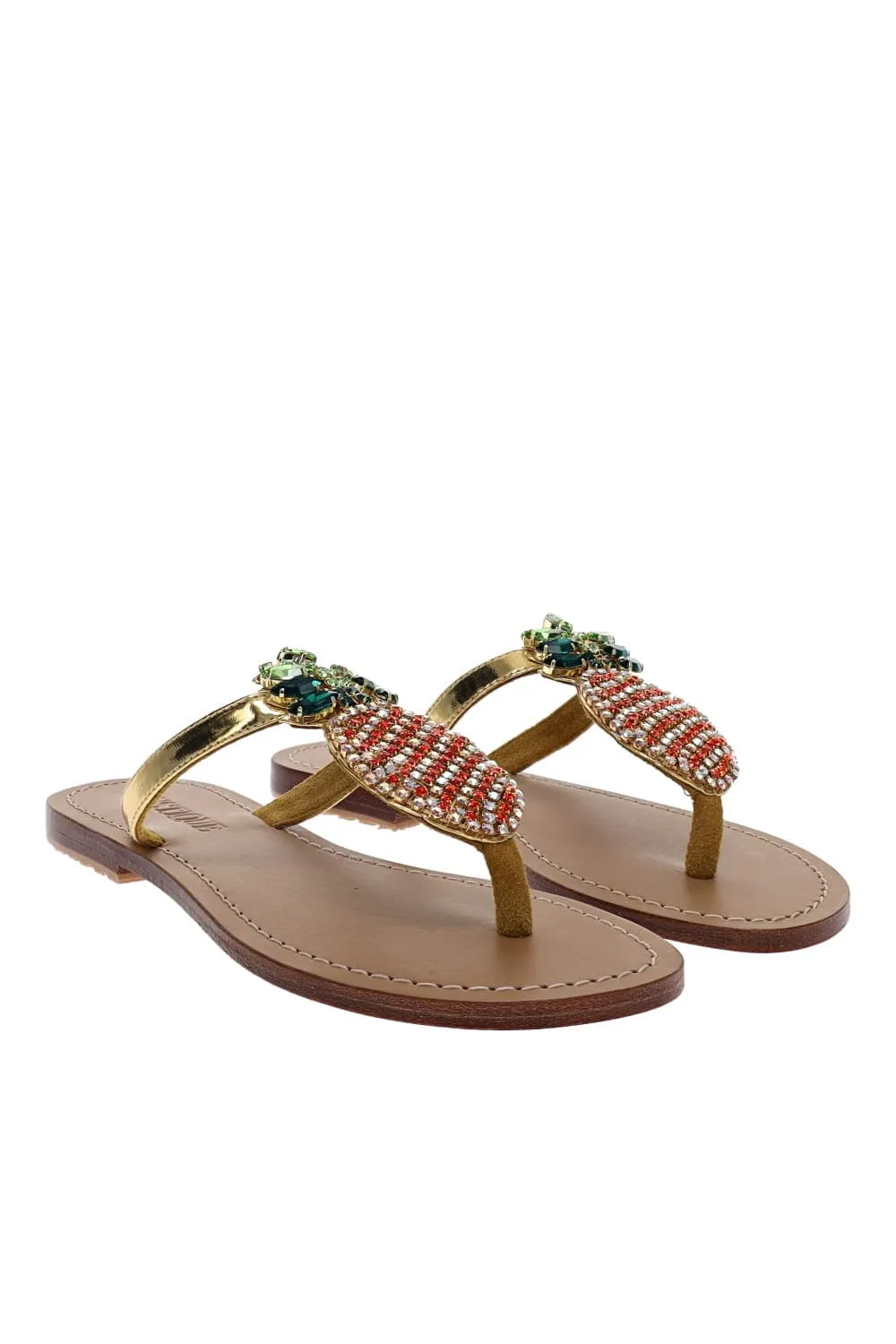 Cabo San Lucas Pineapple Embellished Sandals