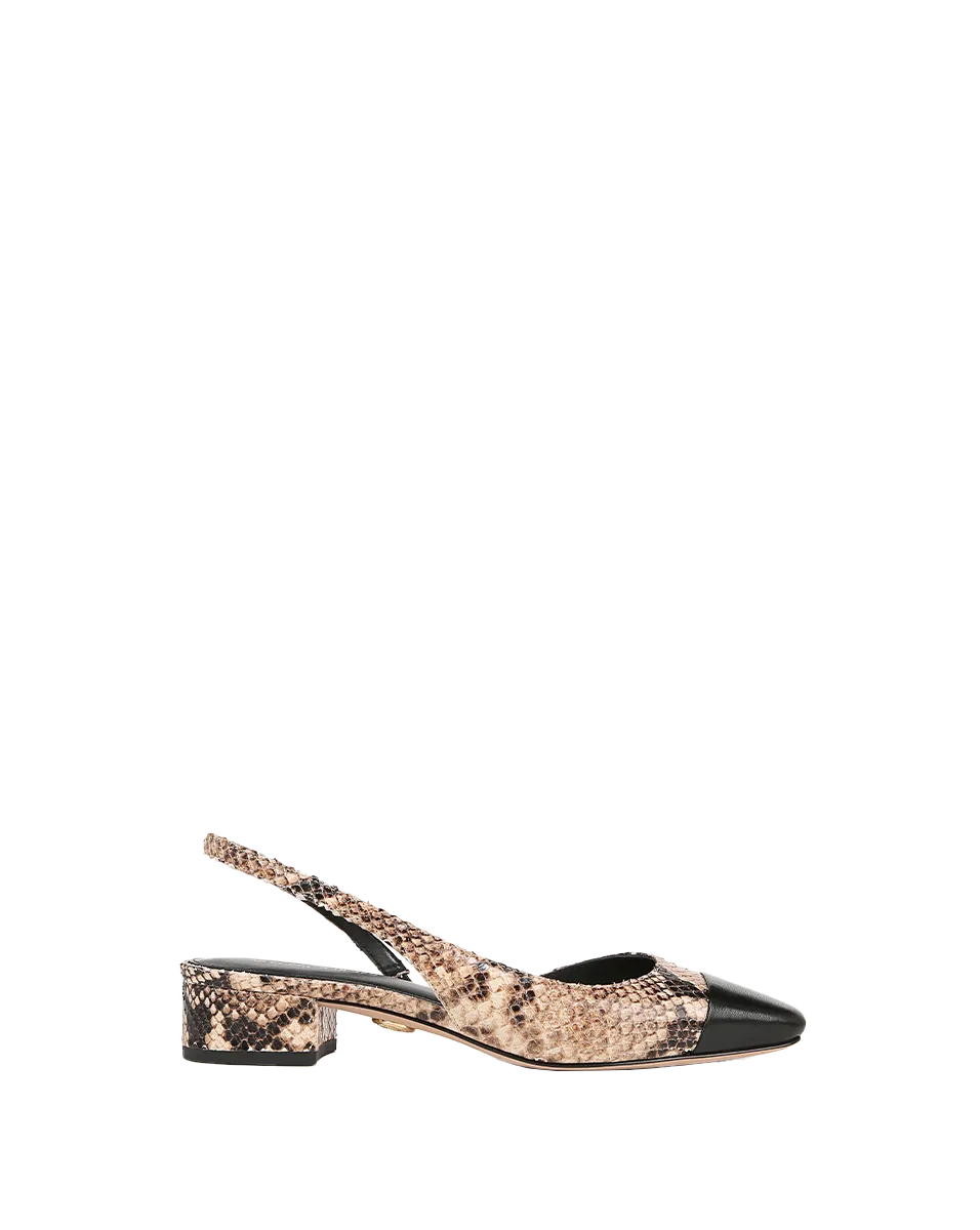 Cecile Snakeskin-Embossed Slingback