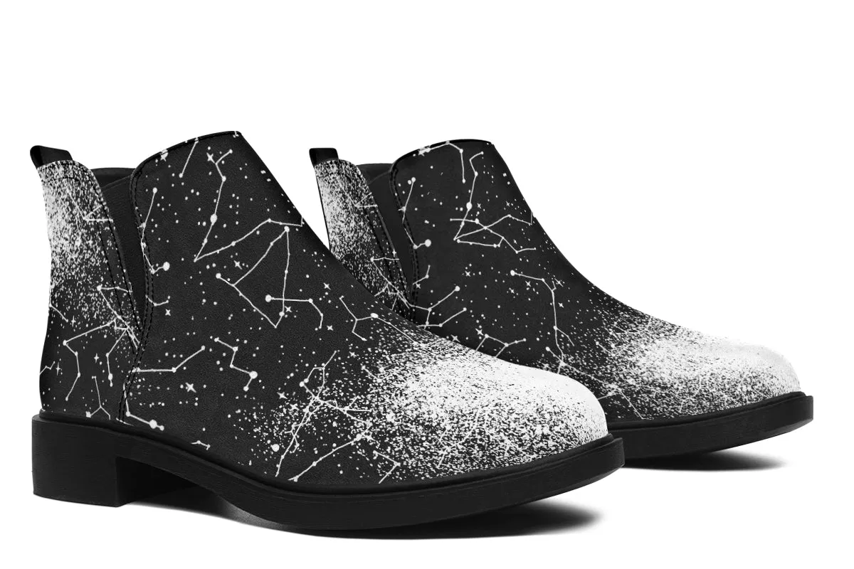 Constellation Chelsea Boots - Comfy Slip-On - Soft & Water-Resistant Micro-Suede Vegan Shoes