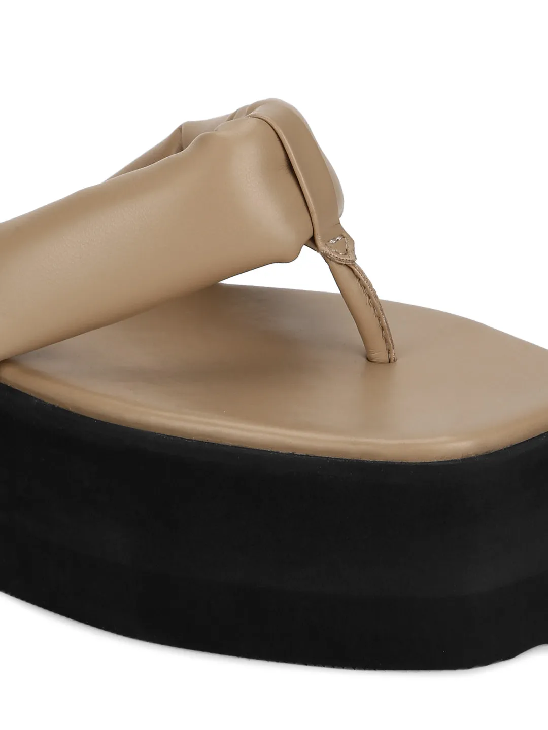 Cream PU Flip Flop Platforms (TC-ST-1196-CRM)