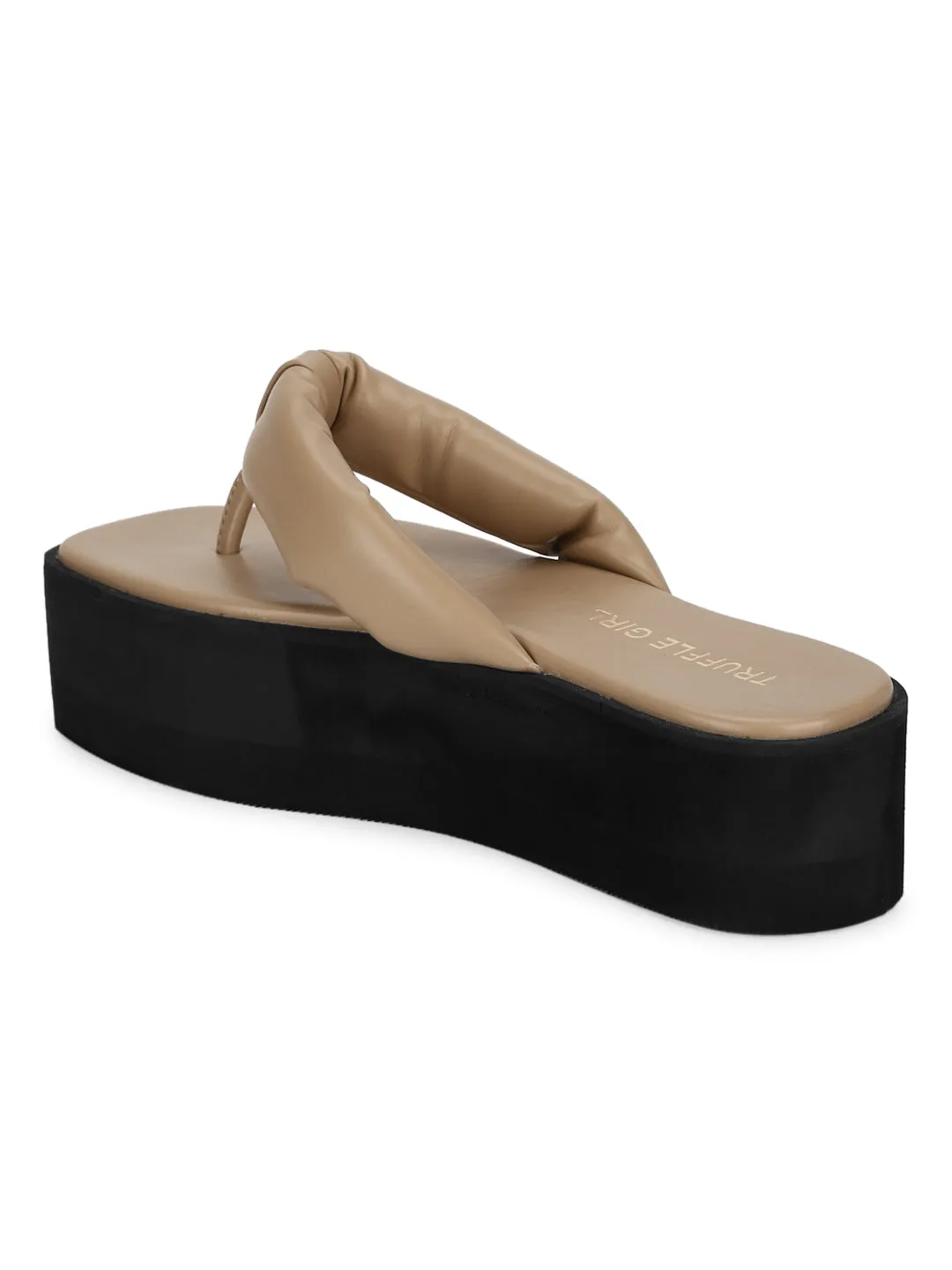 Cream PU Flip Flop Platforms (TC-ST-1196-CRM)