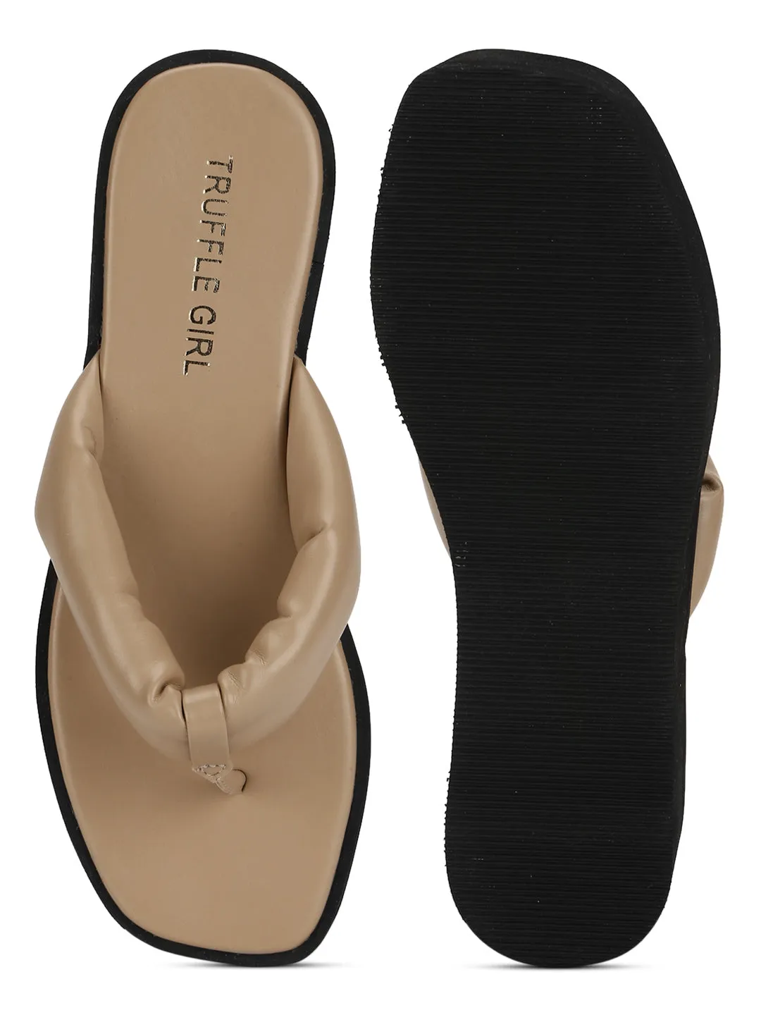 Cream PU Flip Flop Platforms (TC-ST-1196-CRM)