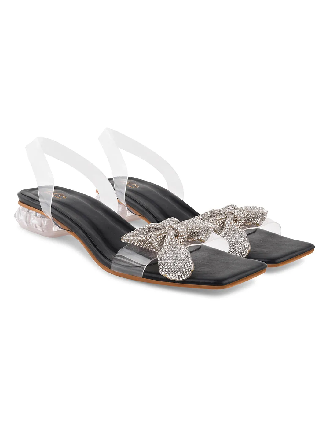 Crystal Bow Slingback Sandals