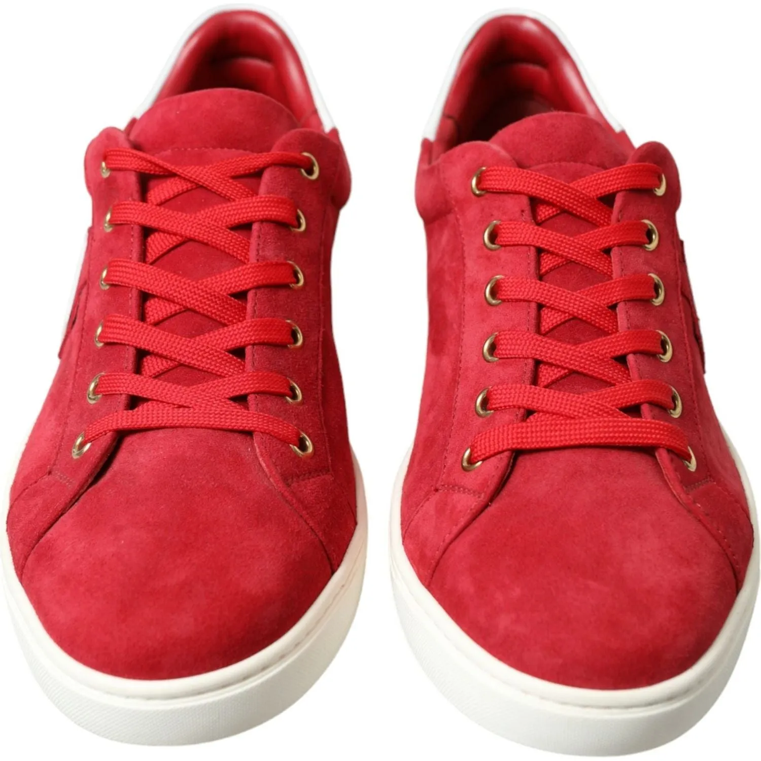 Dolce & Gabbana Elegant Red & White Low Top Sneakers