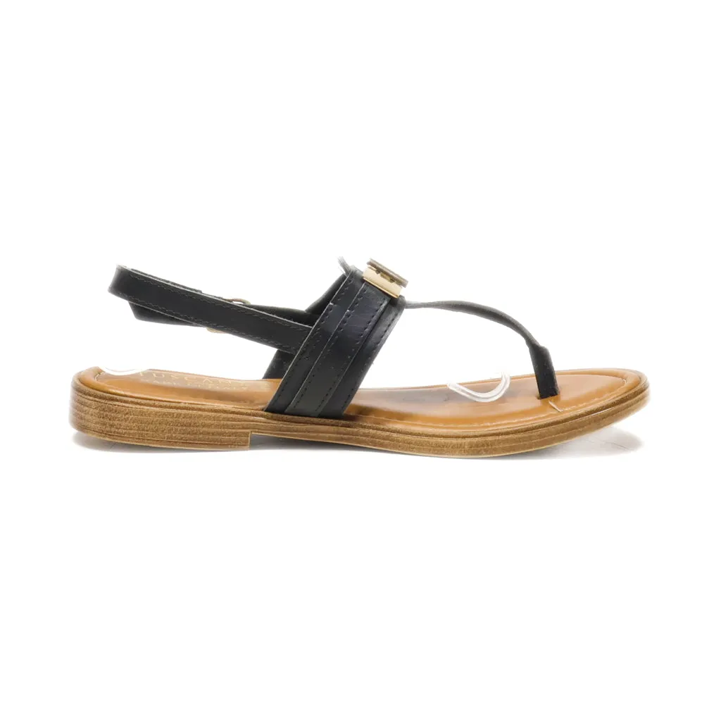 Easy Street Tuscany Flat Sandals Leather Black Colour For Women