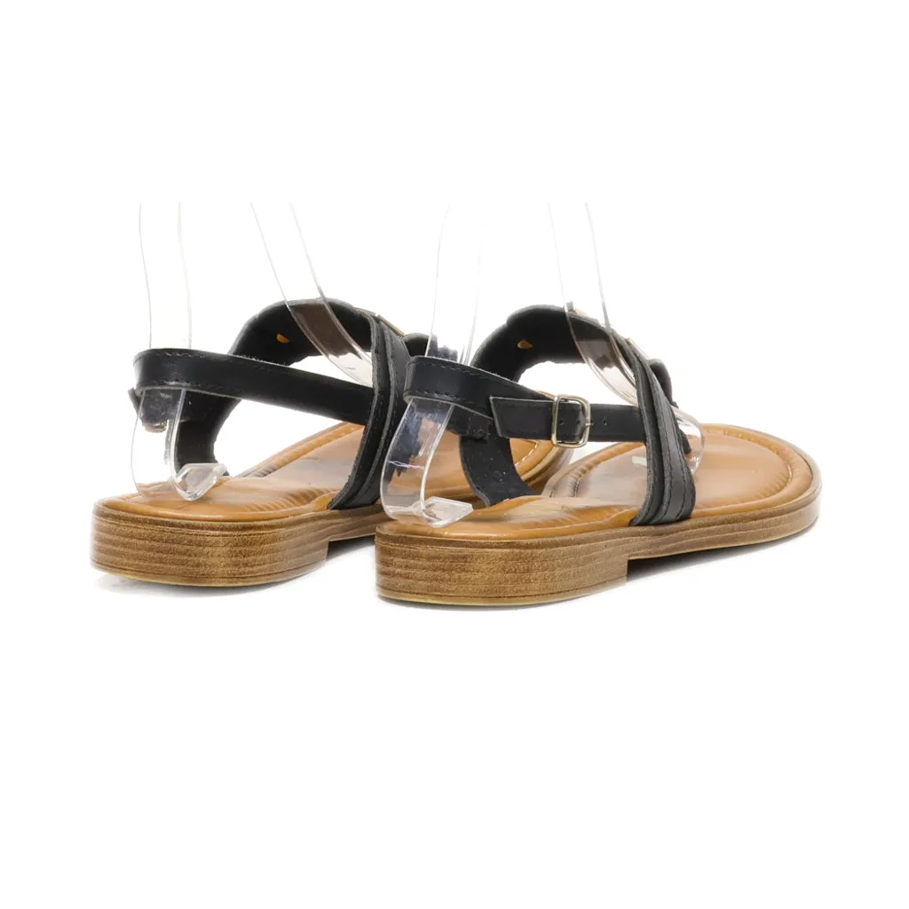 Easy Street Tuscany Flat Sandals Leather Black Colour For Women