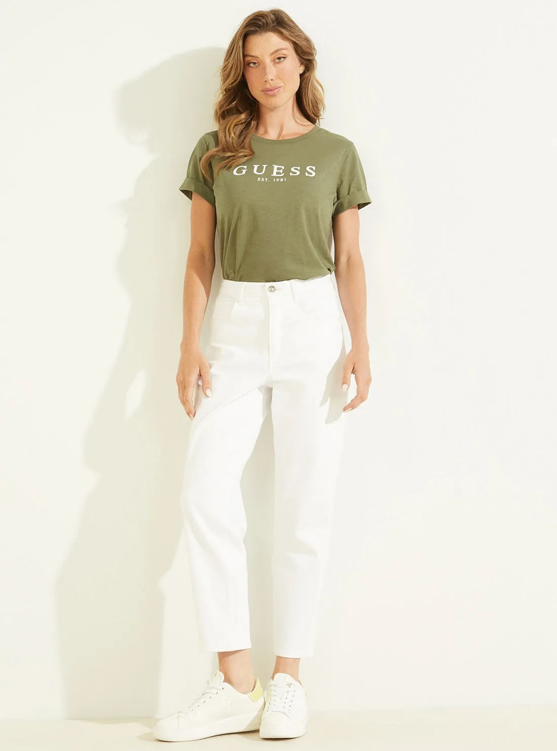 Eco Army Sage 1981 Roll Cuff Logo T-Shirt