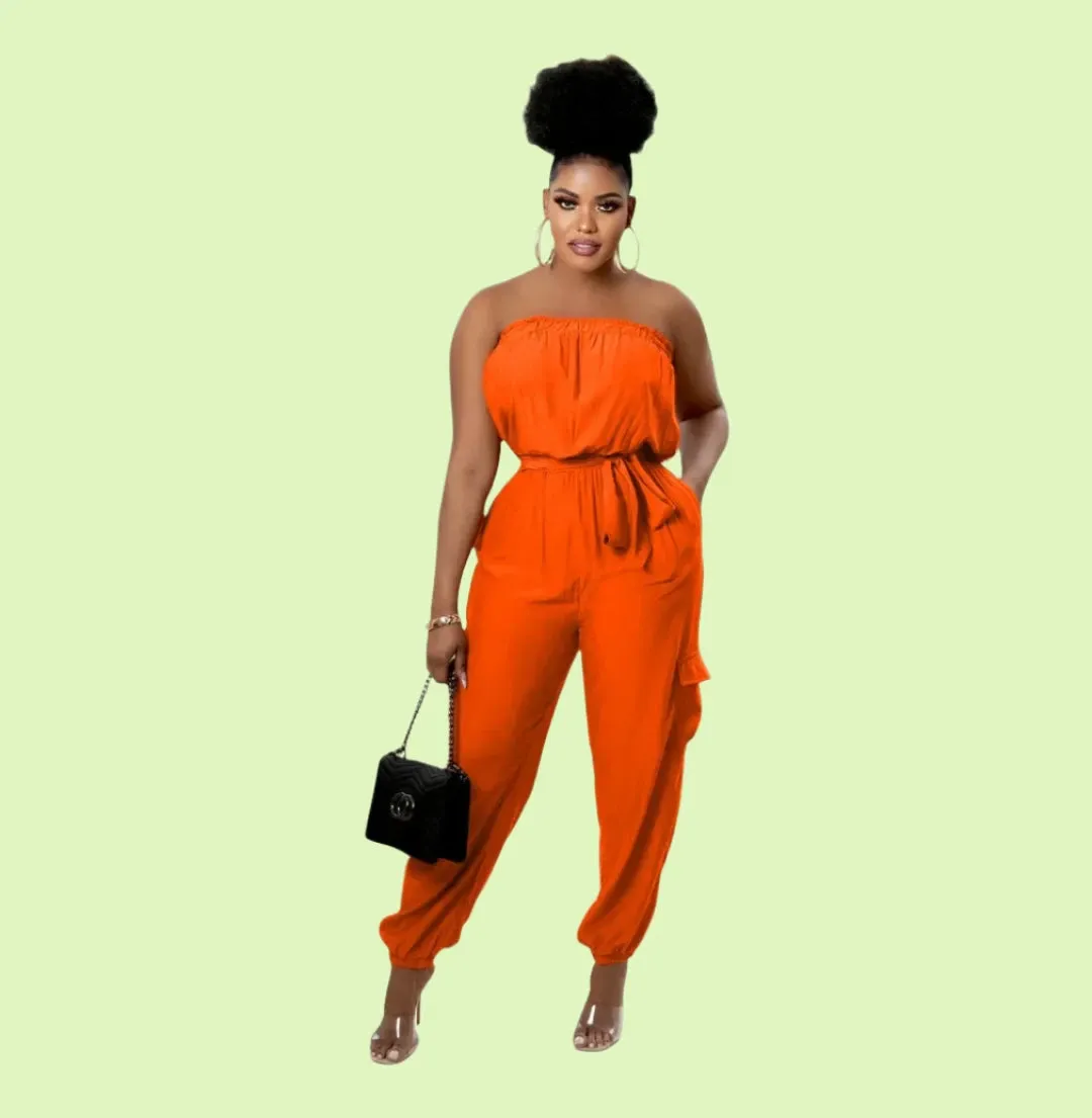 Elegant Off-Shoulder Strapless Jumpsuit - Prolyf Styles