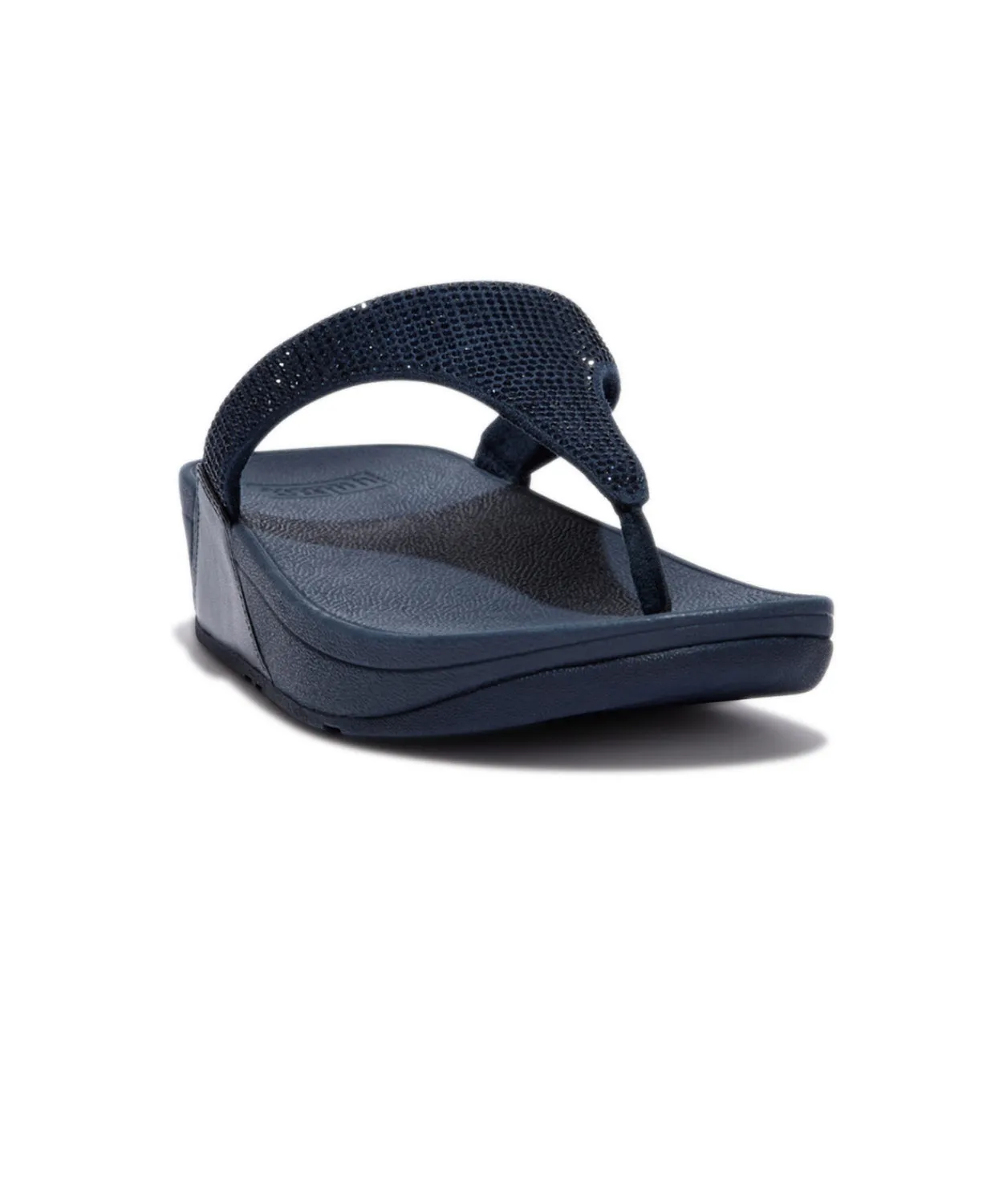 FitFlop Lulu Crystal Embellished Toe Post Sandals Navy