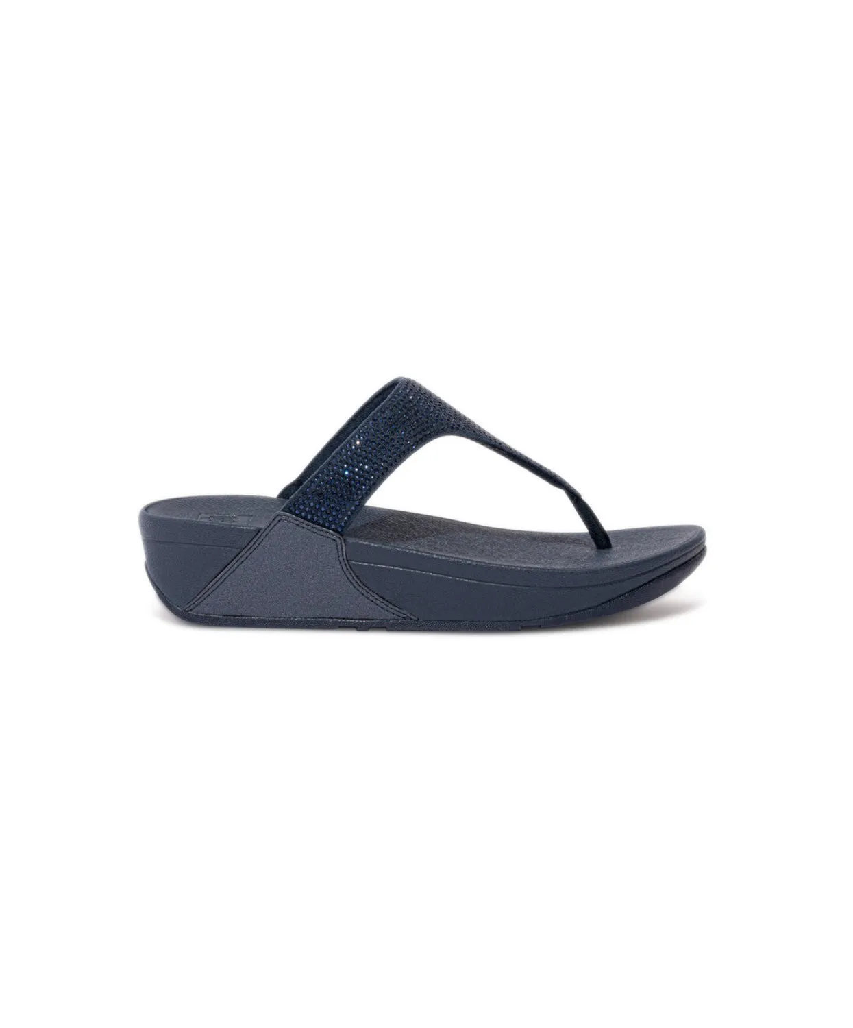 FitFlop Lulu Crystal Embellished Toe Post Sandals Navy