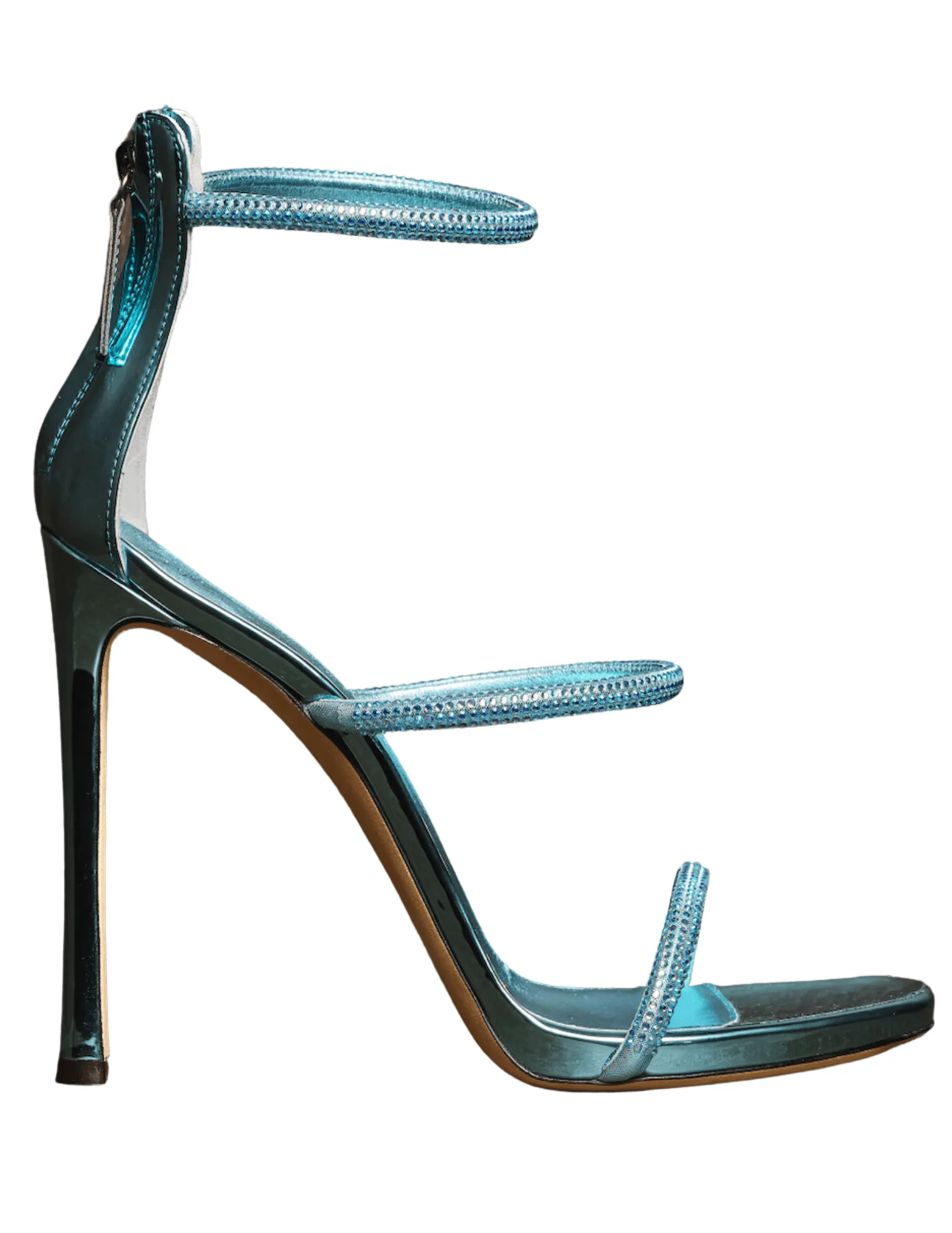 Giuseppe Zanotti Harmony Crystal Three Strap Heel Sandal