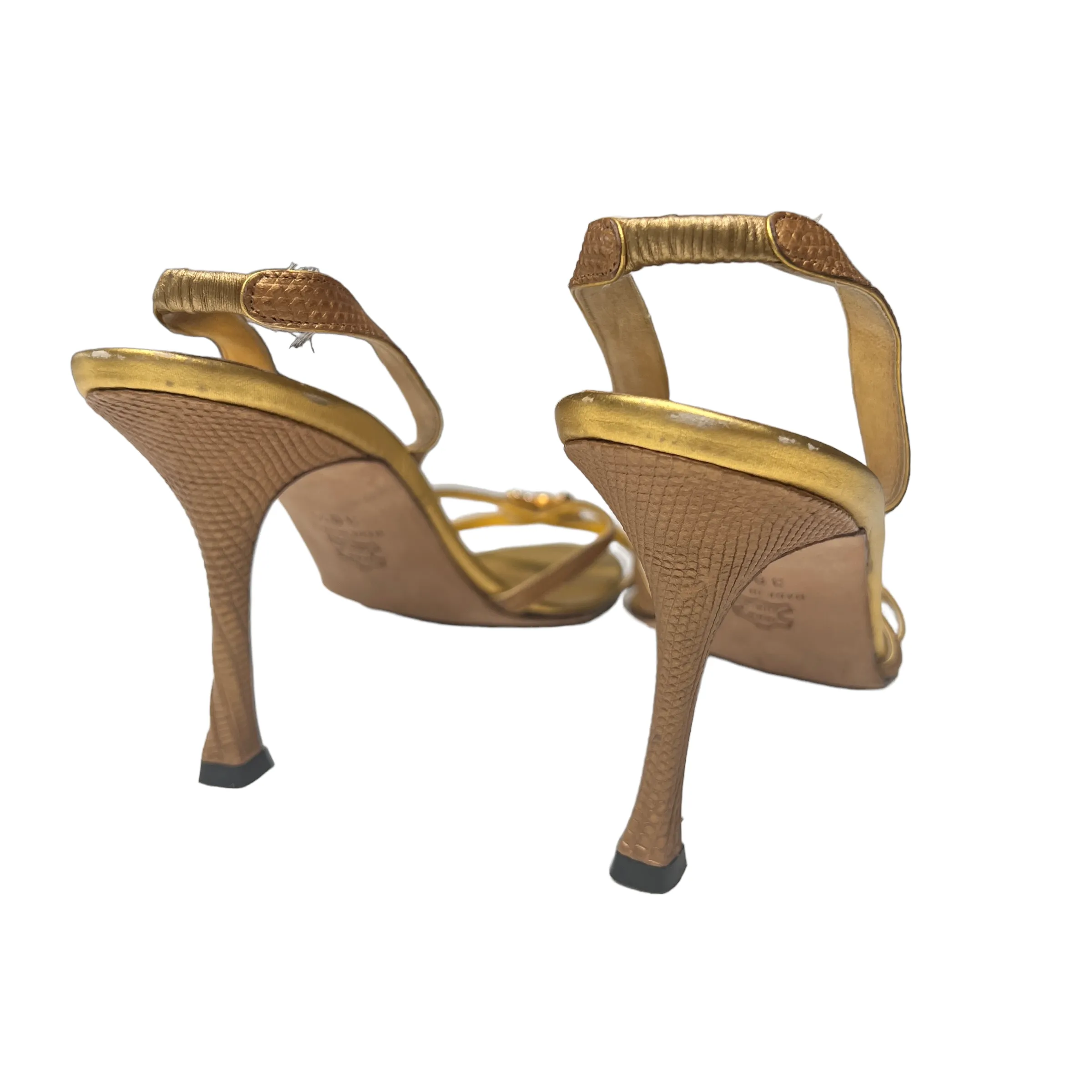 Gold Heeled Sandals - 8