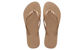 Havaianas Womens Slim Crystal SW II Sandal Rose Gold