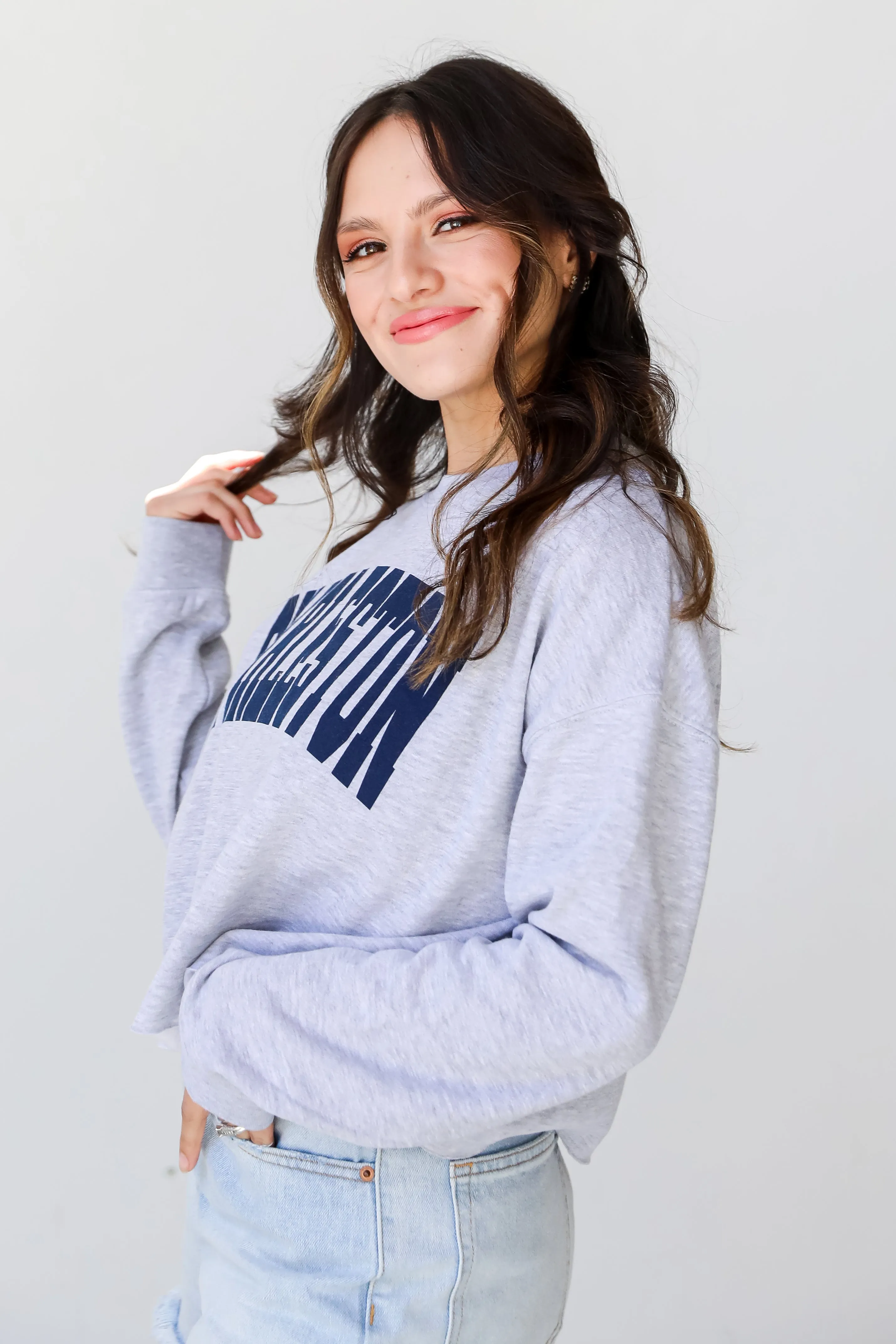 Heather Grey Charleston Cropped Sweatshirt