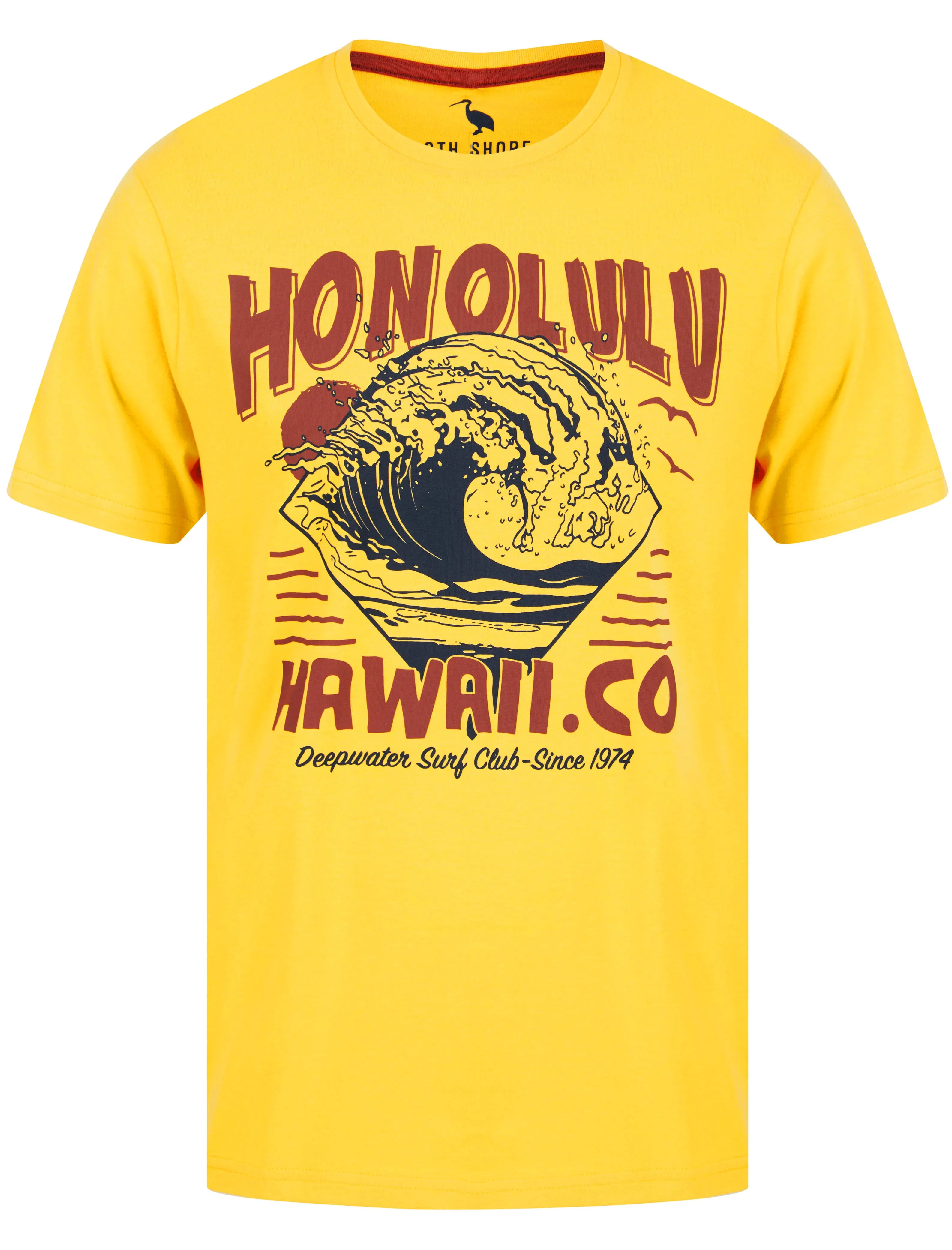 Honolulu Motif Cotton Jersey T-Shirt in Banana - South Shore